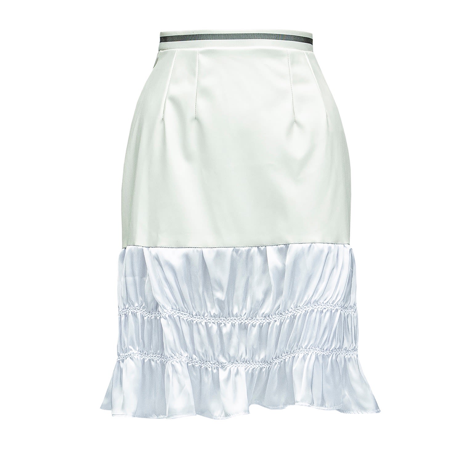 Women’s Louise - Vegan Leather & Shibori Skirt - White Xxs Ju-Nna