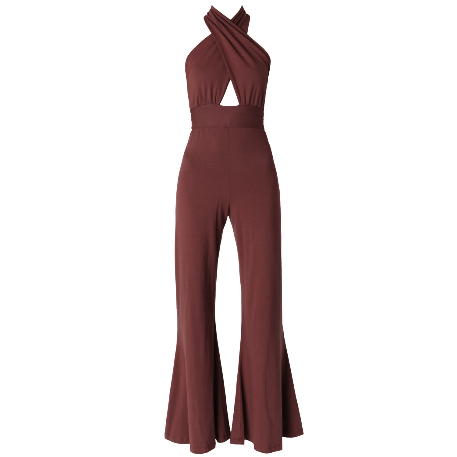 Women’s Brown Mocha Glam Jumpsuit Large Italia a Collection