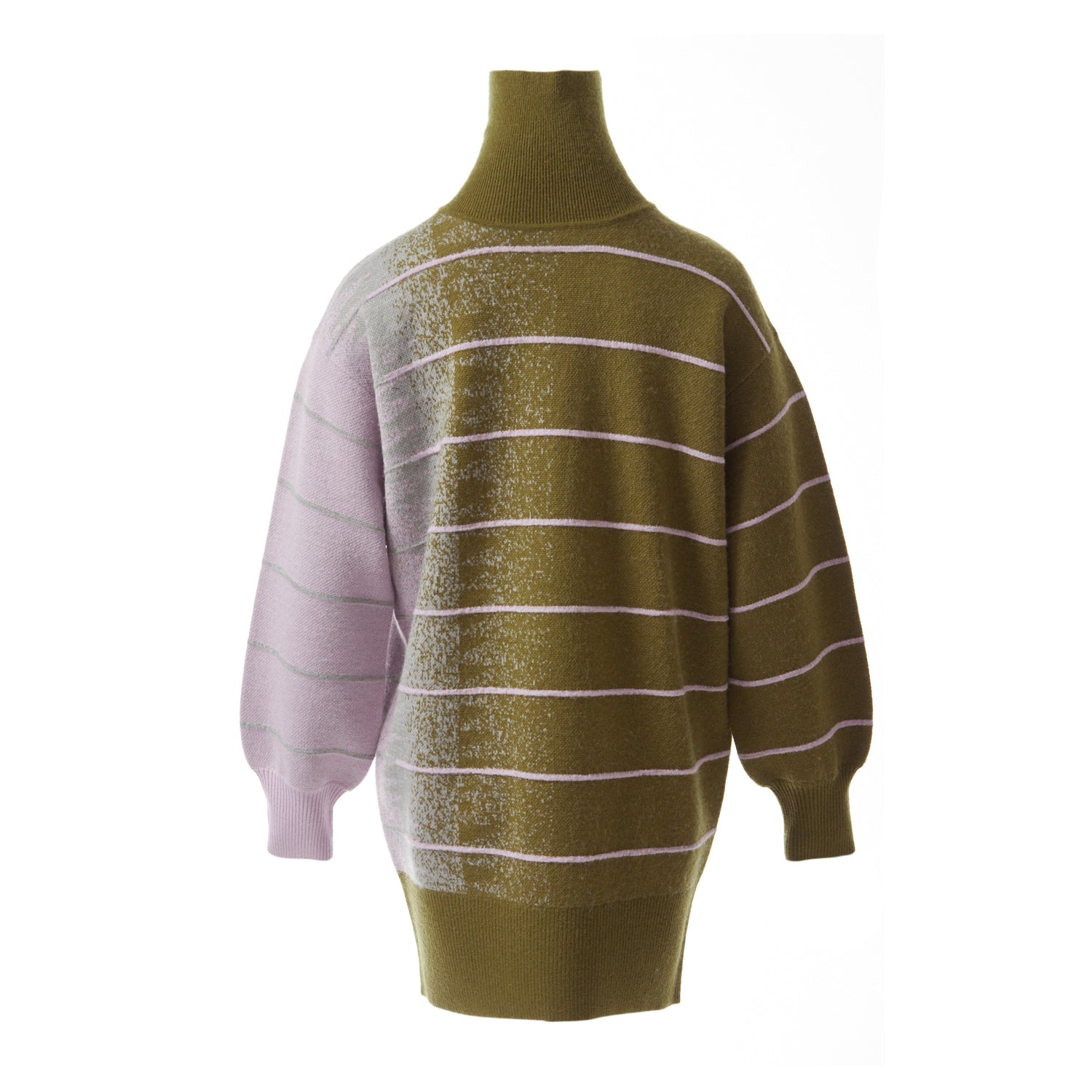 Women’s Green Fully Fashioning Della Ottoman Wool Jacquard Knit Sweater Dress Xs