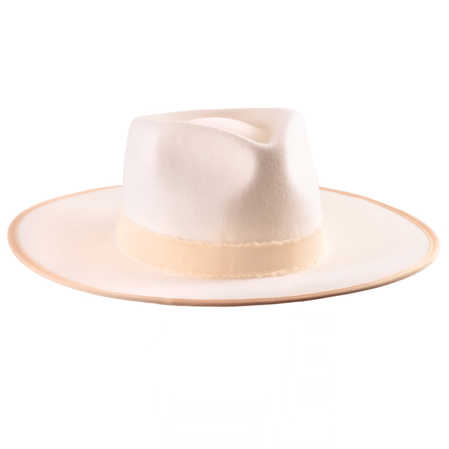 Women’s White Harlyn Ivory Fedora Hat One Size Shaded the Label