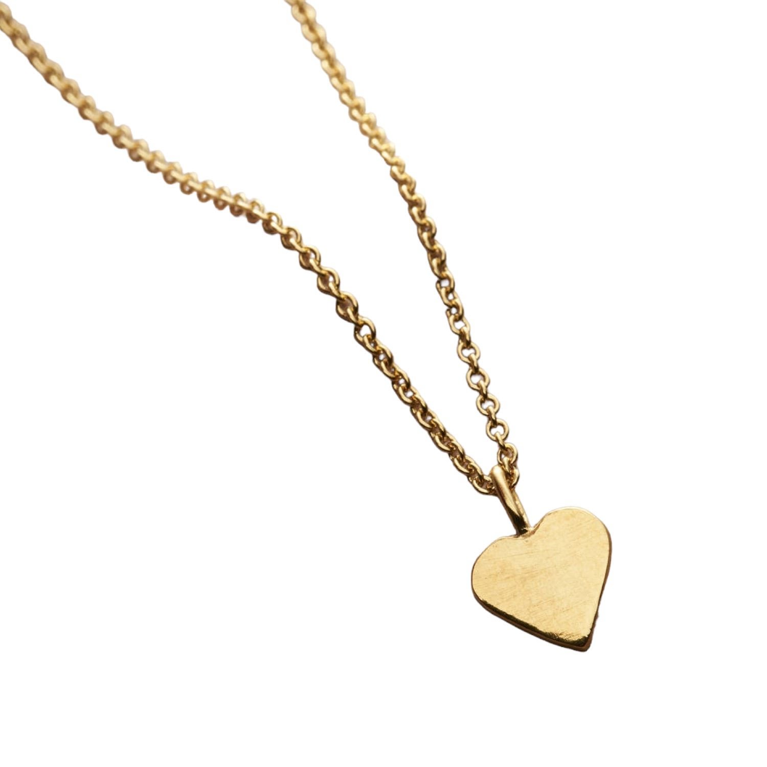 Women’s Yellow Gold Plated Mini Heart Charm Necklace Posh Totty Designs