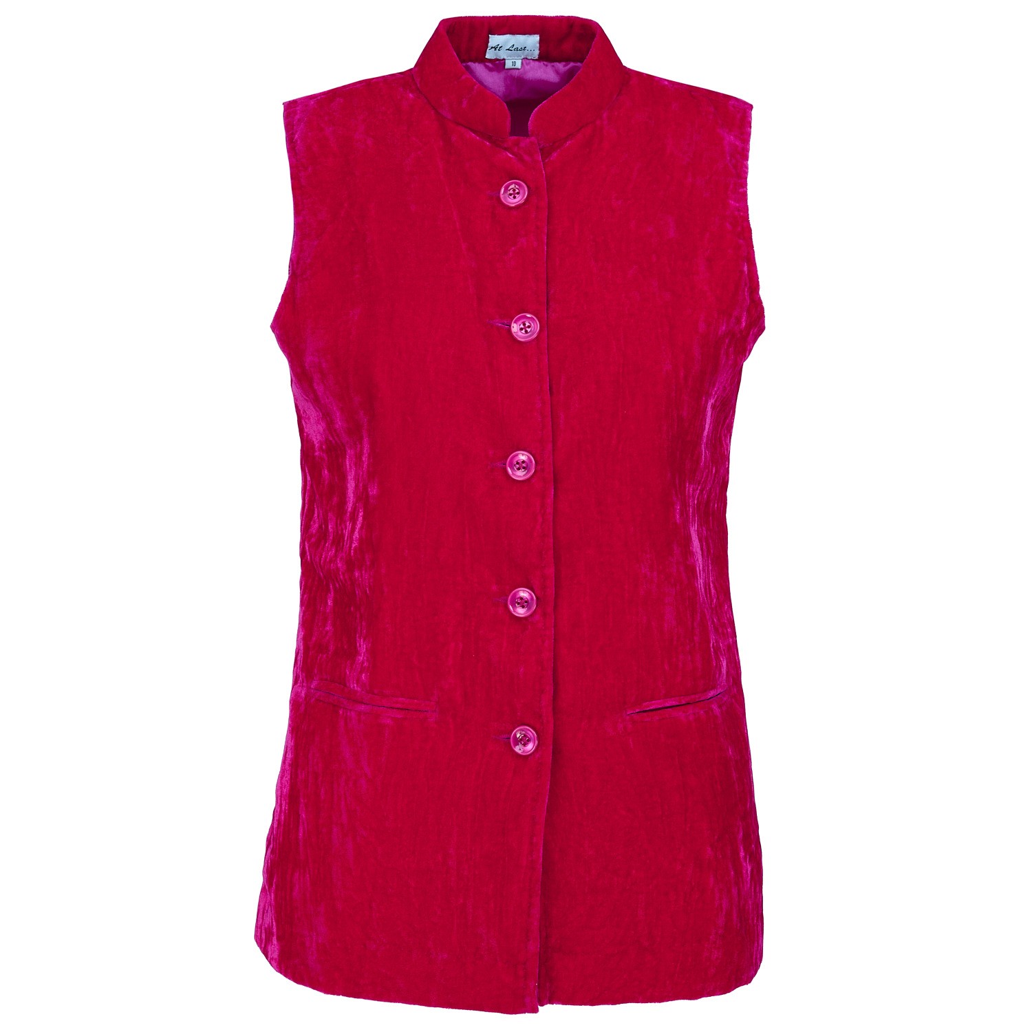 Women’s Pink / Purple Short Silk Velvet Waistcoat In Hot Pink Extra Large At Last...