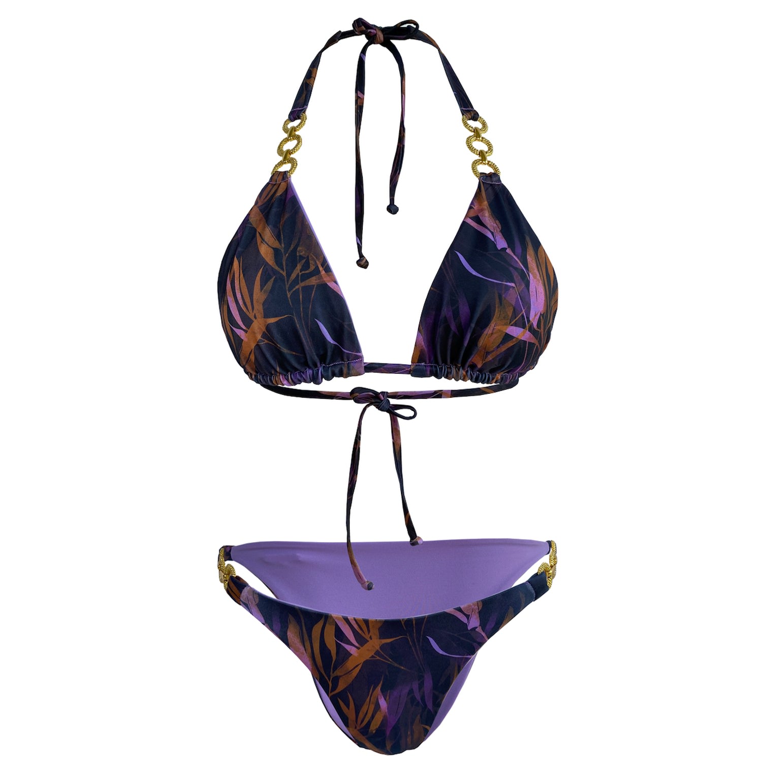 Women’s Pink / Purple Nightfall Bikini Set Medium Touch by Adriana Carolina
