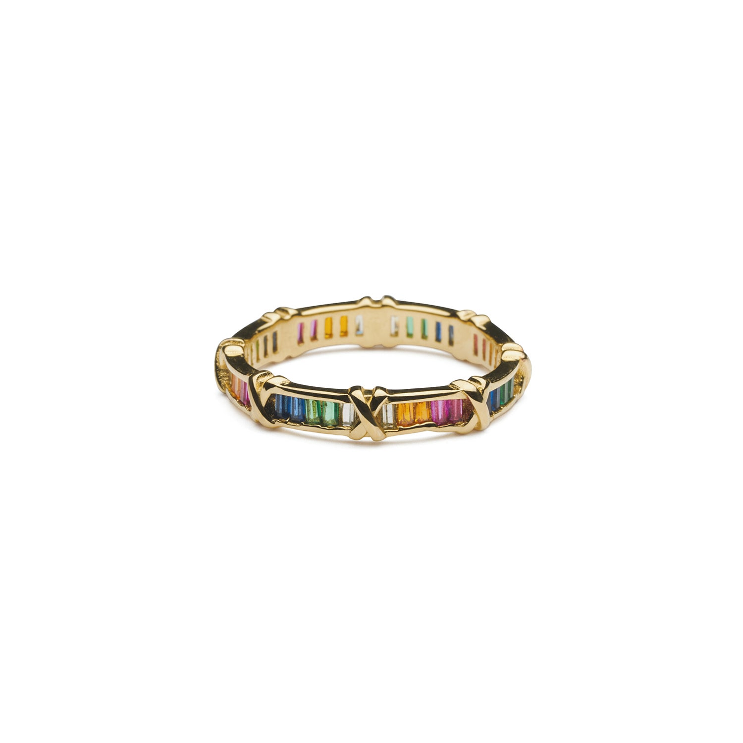 Women’s Rainbow Stack Ring Gold Shabella Nyc