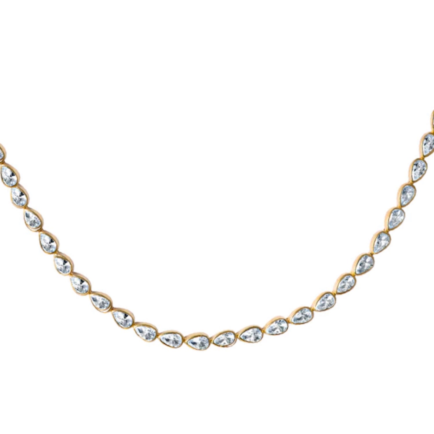 Women’s Gold / Silver Pear Diamond Choker Necklace Selen Jewels