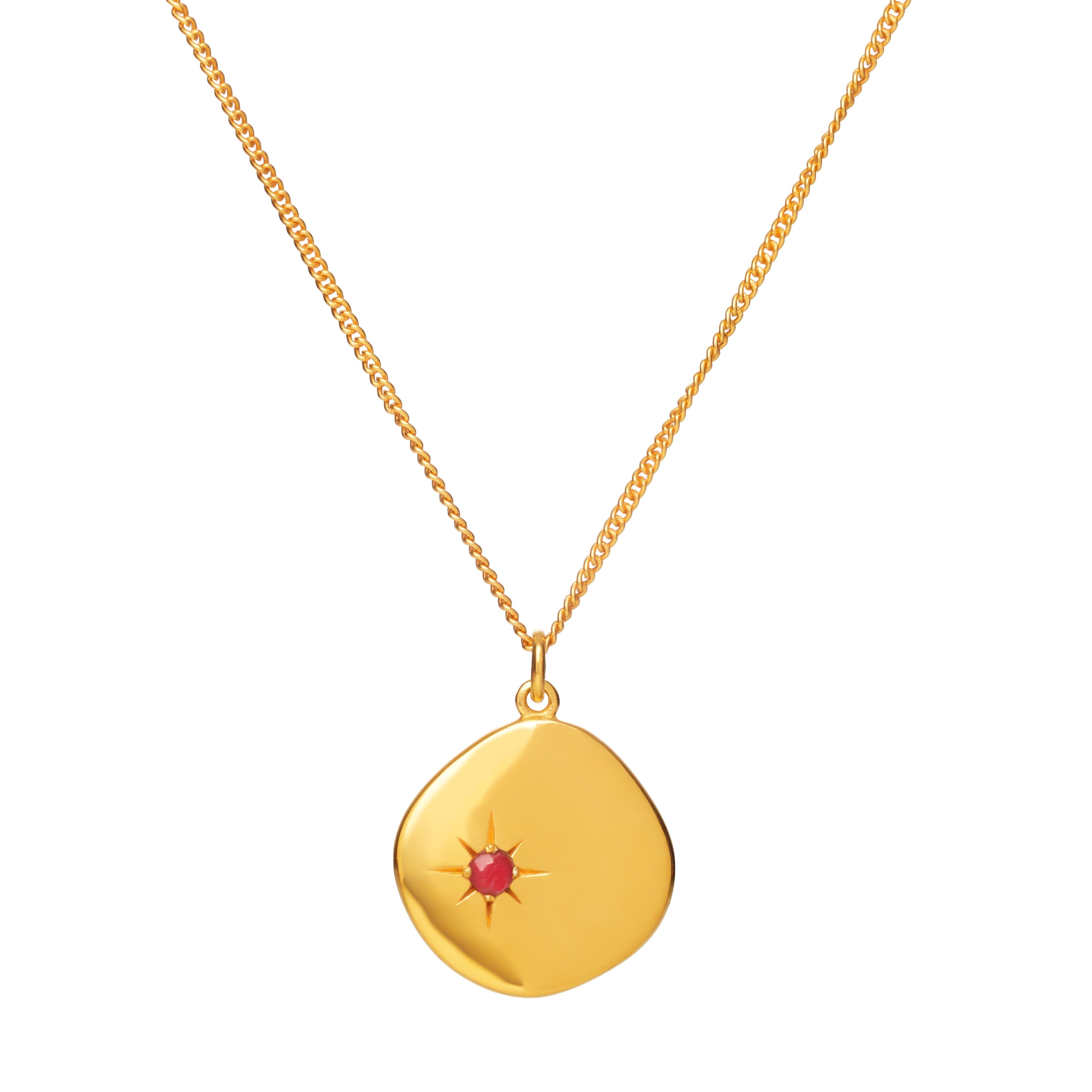 Women’s July Birthstone Necklace - Gold Mosuo Jewellery