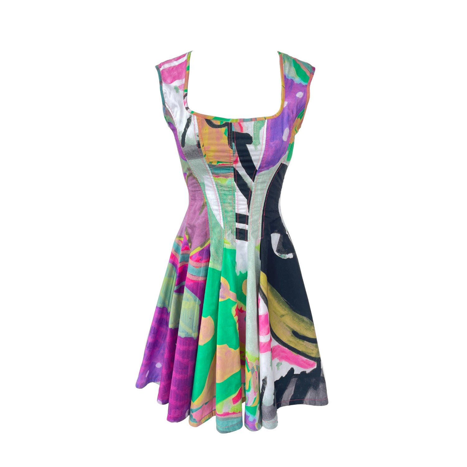 Women’s Green / Pink / Purple The Fruity Bella Party Dress Medium Itiya Studio