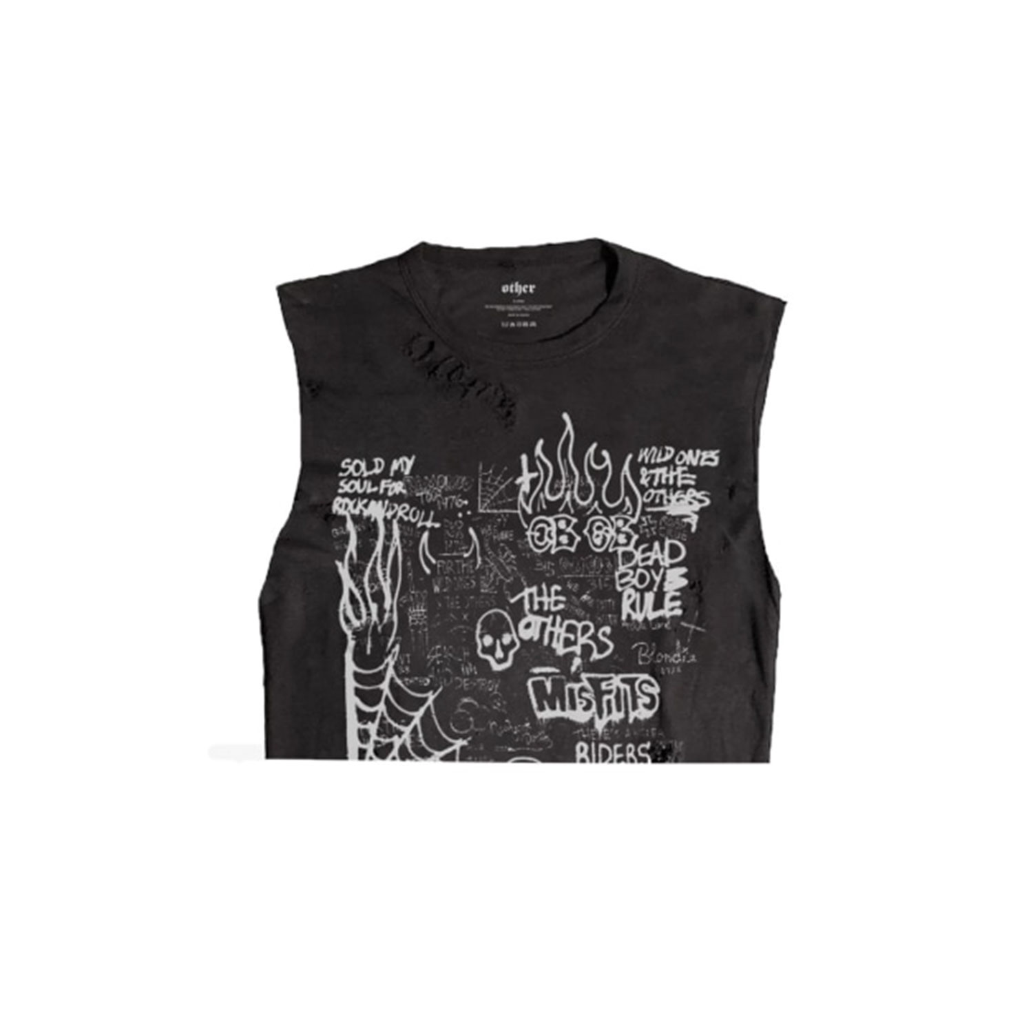 Women’s Other Graffiti Thrasher Cropped Tank - Black Large OTHER UK