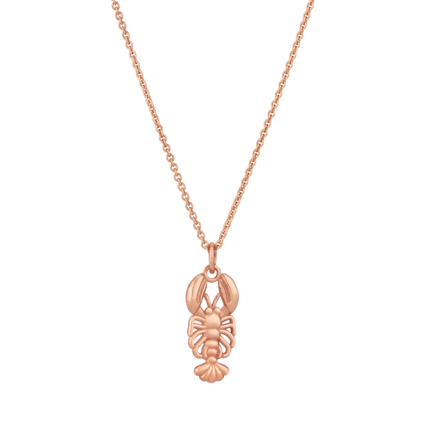 Women’s Rose Gold Plated Lobster Charm Necklace Posh Totty Designs