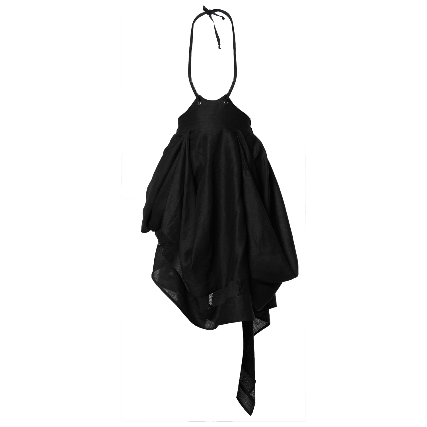 Women’s Black Linen Dungaree Skirt Large Metamorphoza