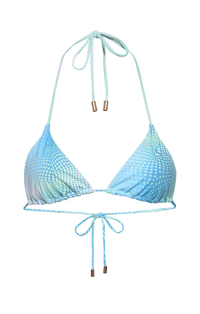 Women’s Blue Arctic Triangle Bikini Top Medium Kamari Swim Llc