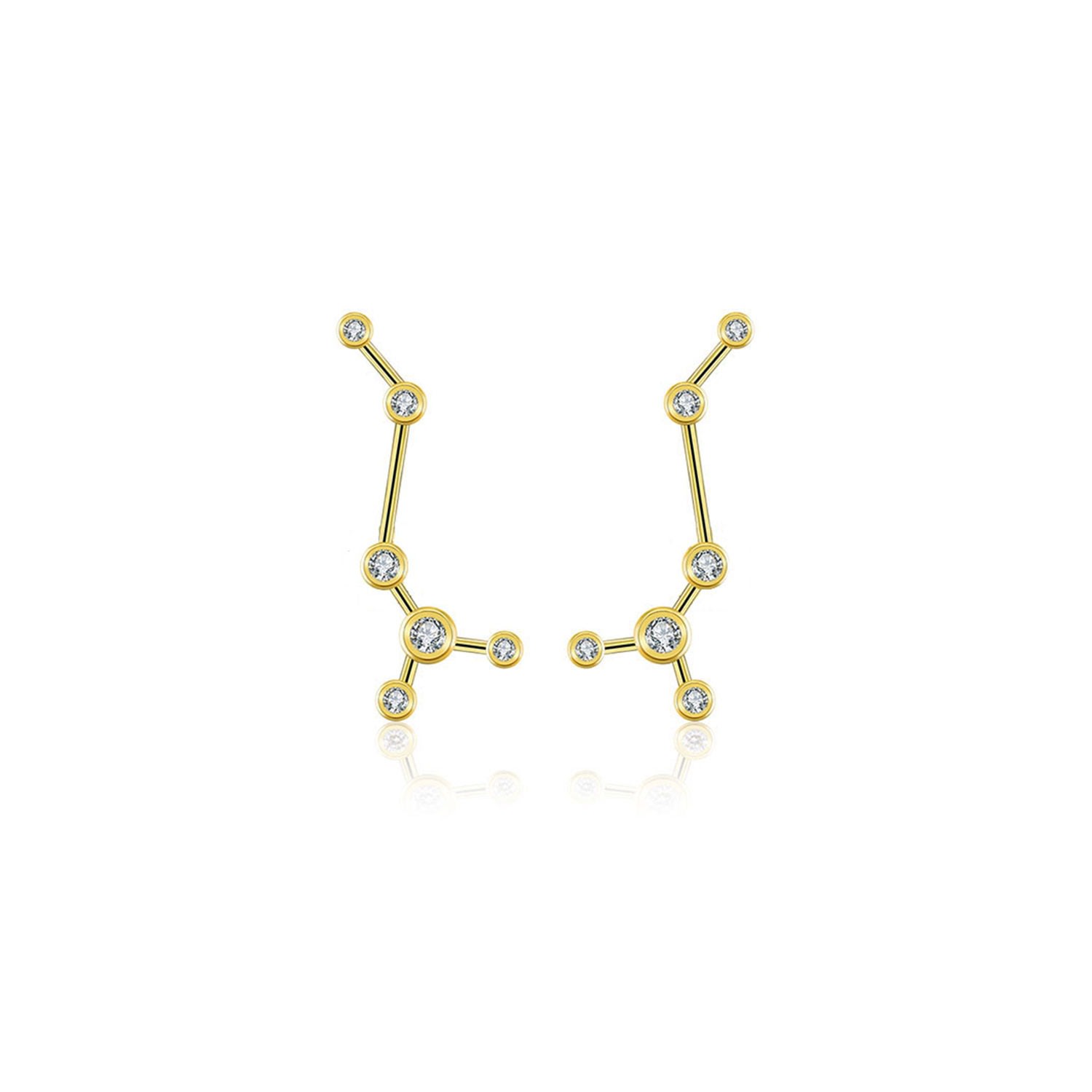 Women’s Scorpio Zodiac Constellation Earring 18K Yellow Gold & Diamond Genevieve Collection