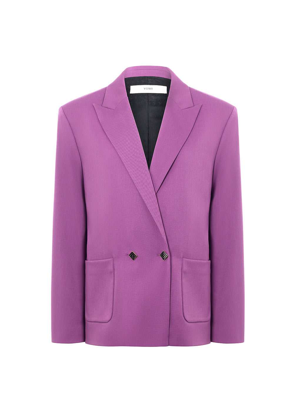 Women’s Pink / Purple Longline Double Breasted Oversized Blazer Purple S/M Yomi