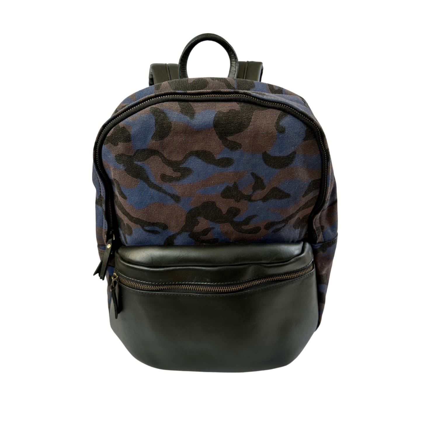 Women’s Camo And Leather Backpack -Blue Camo Vida Vida