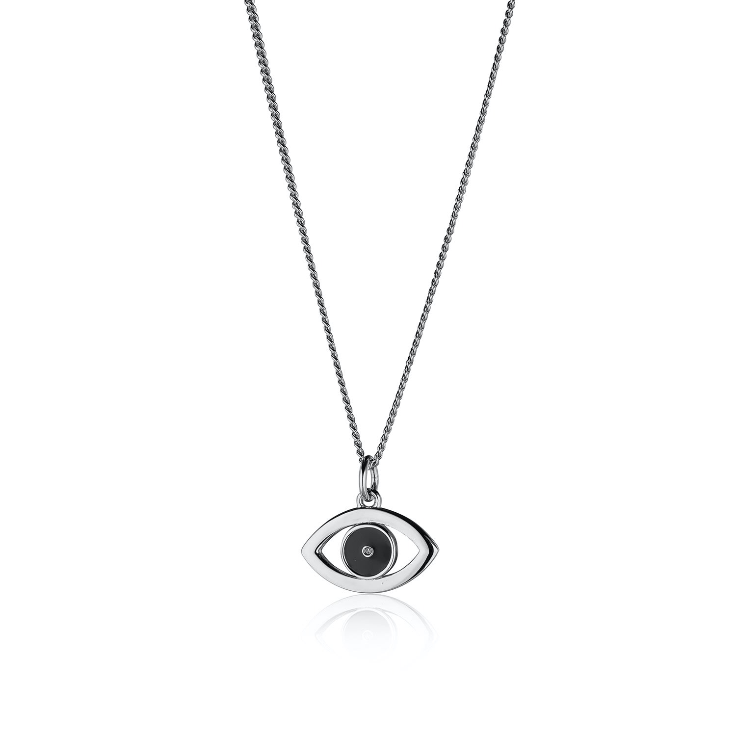 Women’s Black / Silver Silver Evil Eye Pendant Steff Jewellery