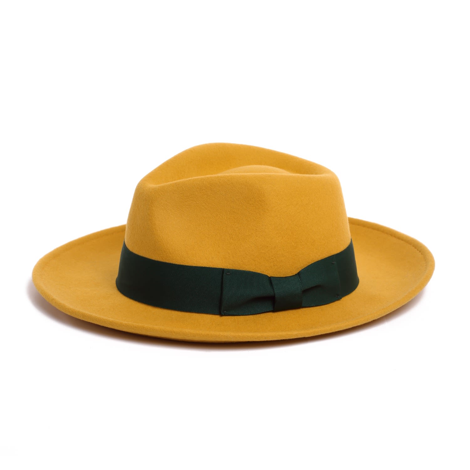 Women’s Yellow / Orange Unisex Classic Felt Fedora Hat Extra Small Justine Hats