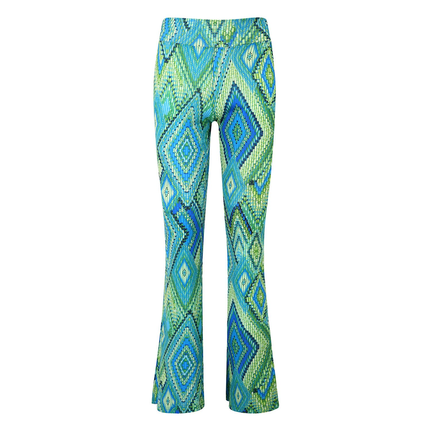 Women’s Green Haze Narrow Stretch Flare Trousers Medium Beatrice Von Tresckow