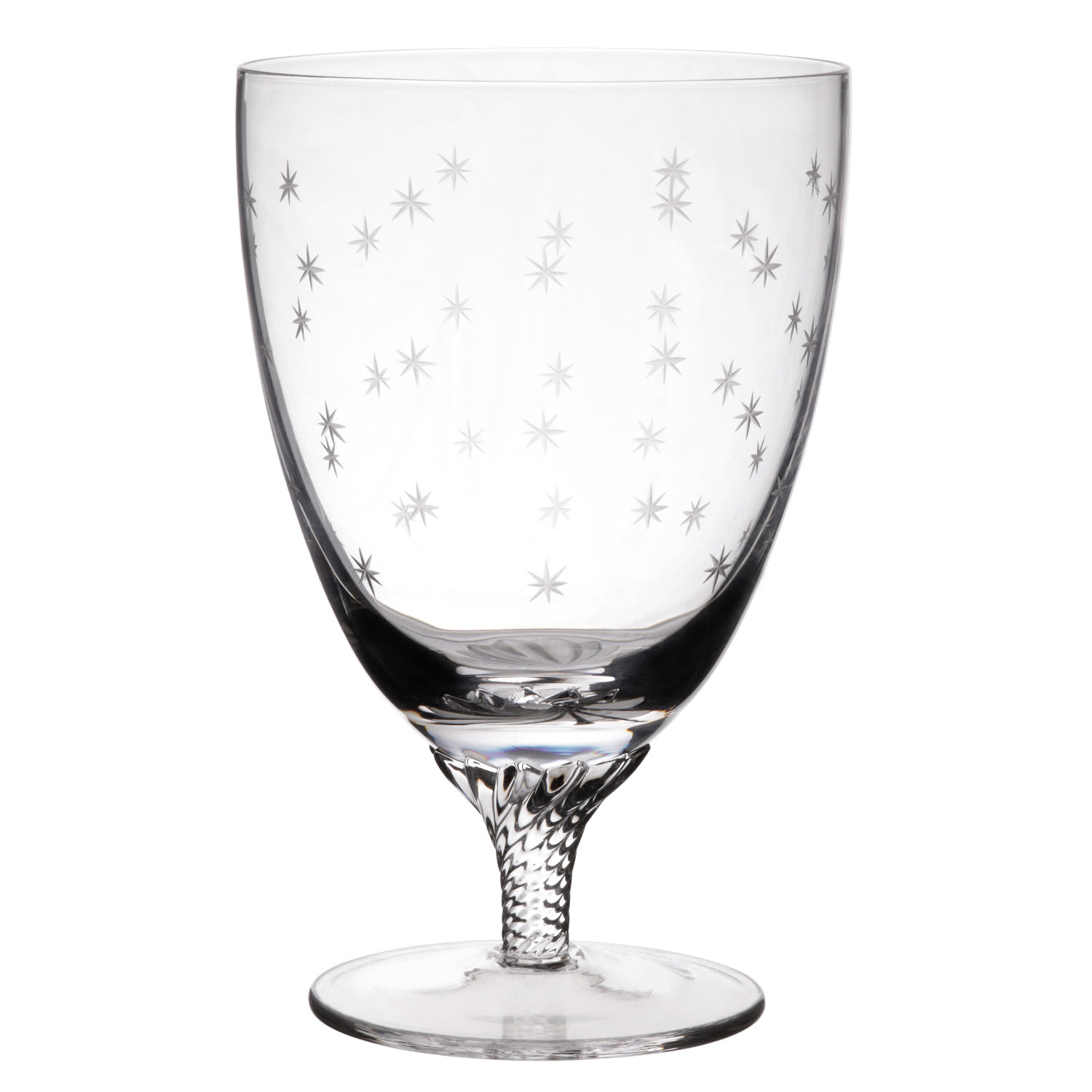 Six Hand-Engraved Crystal Bistro Wine Glasses With Stars Design The Vintage List