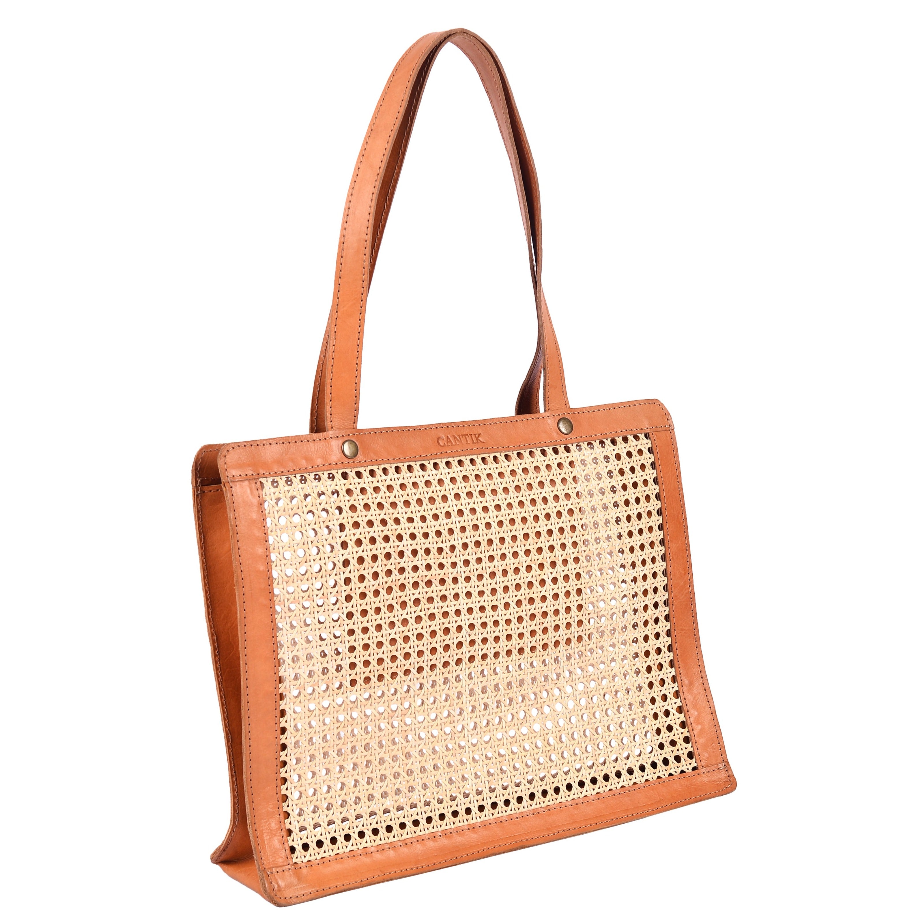 Women’s Brown Pantai Leather And Rattan Beach Tote Bag One Size Cantik by Camilla