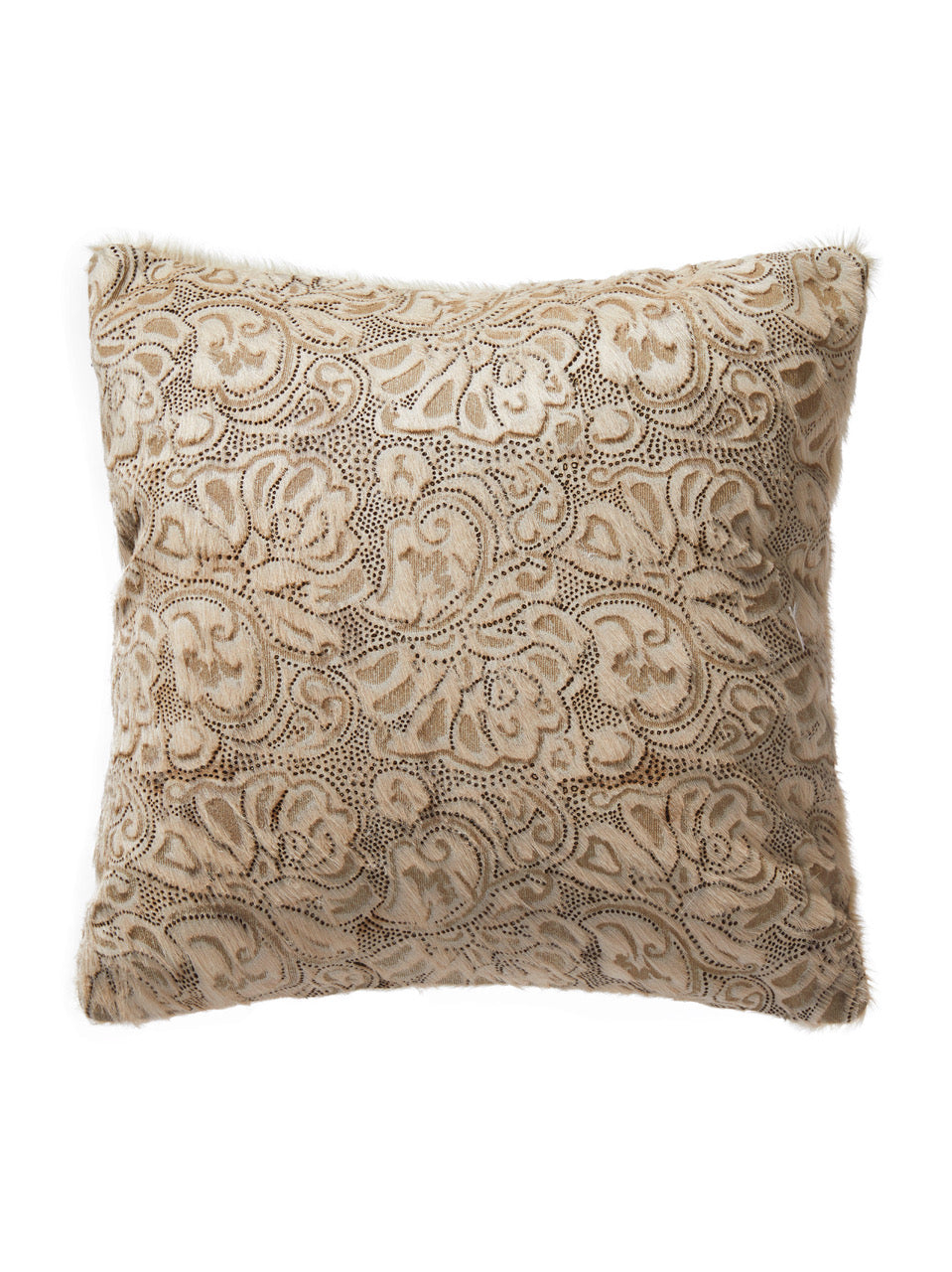 Neutrals Beige Fleur Hair-On-Hide Cushion One Size Fameed Khalique Ltd