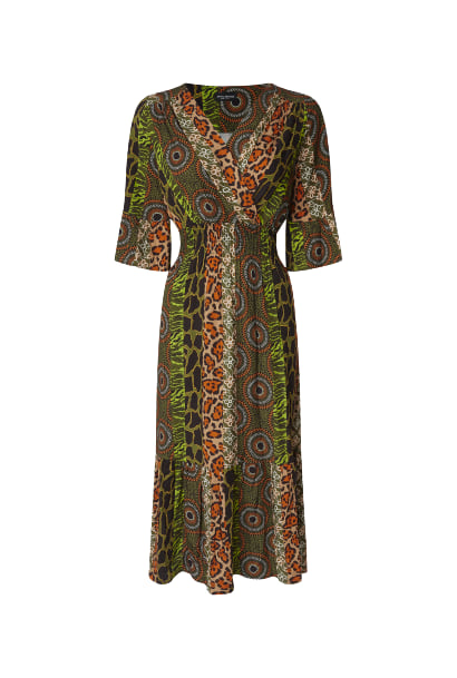 Women’s Green Flute Sleeve Midi Dress Extra Small James Lakeland