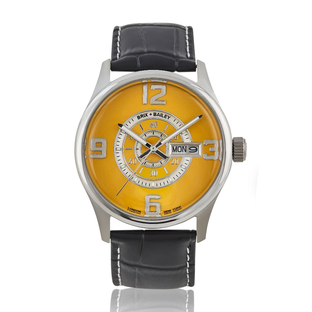 Yellow / Orange The Brix + Bailey Men’s Yellow Simmonds Leather Strap Watch Form Eight Bidan Brix+Bailey