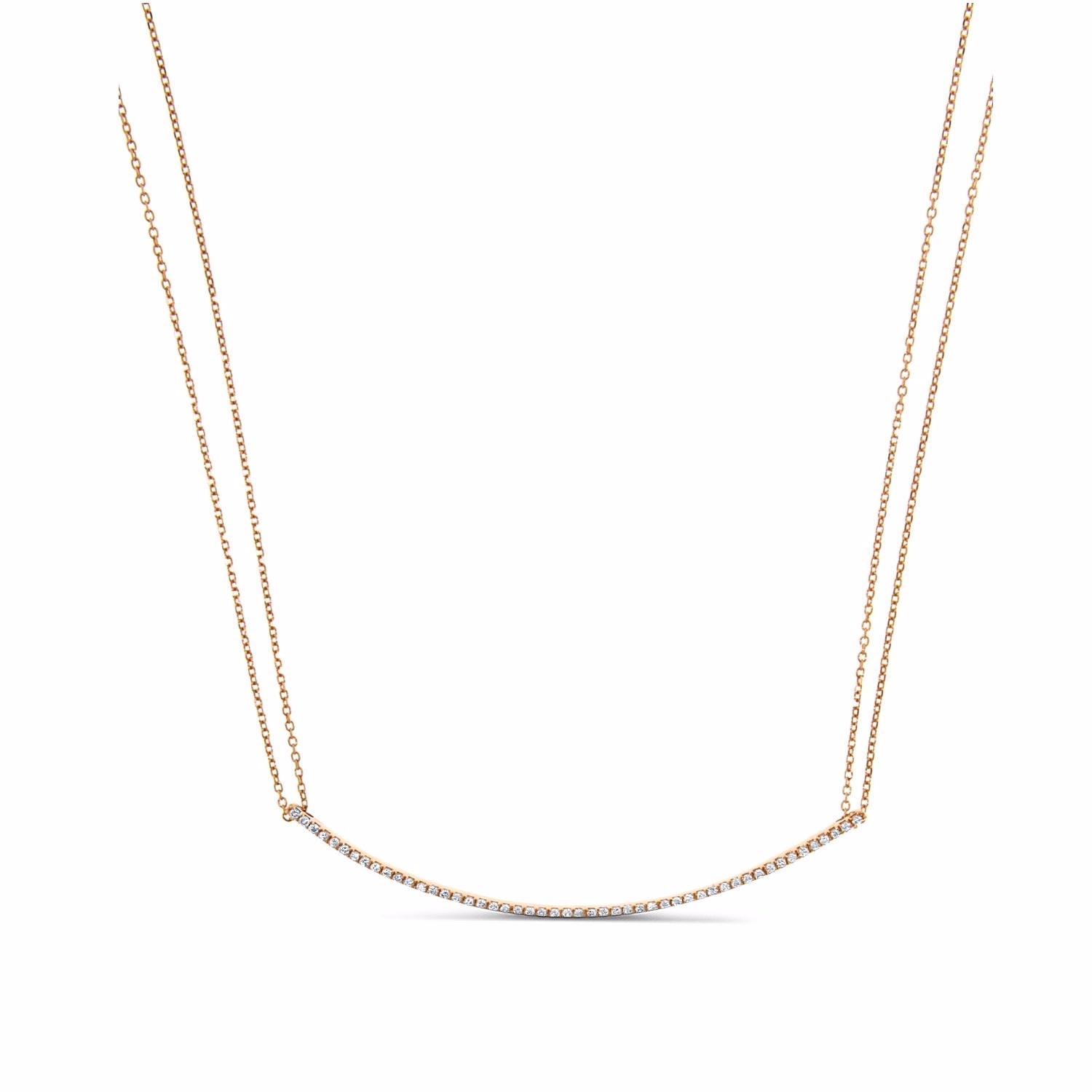 Women’s Diamond Bar Necklace 18K Rose Gold Cosanuova