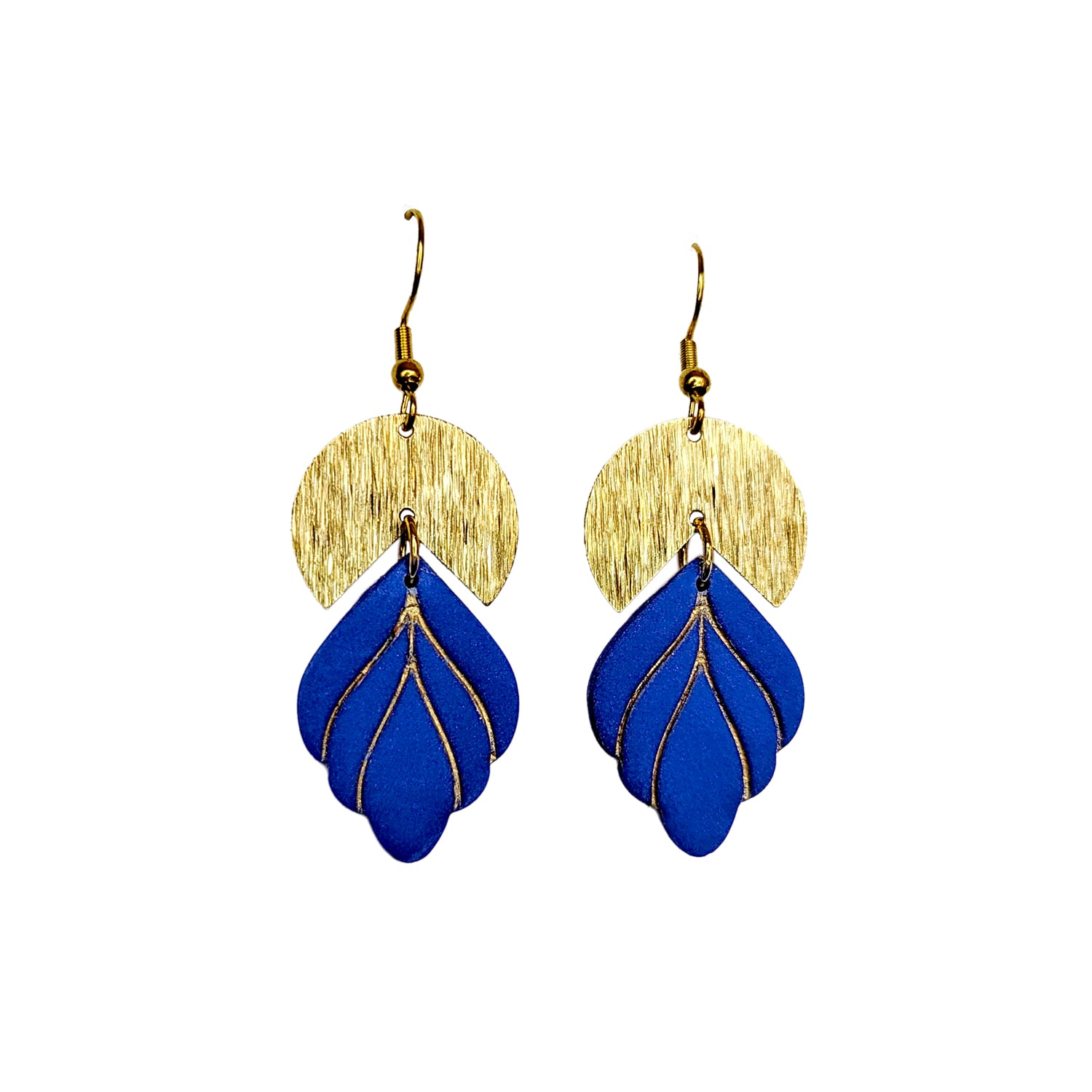 Women’s Gold / Blue Avra Blue And Gold Earrings Ziolla Designs