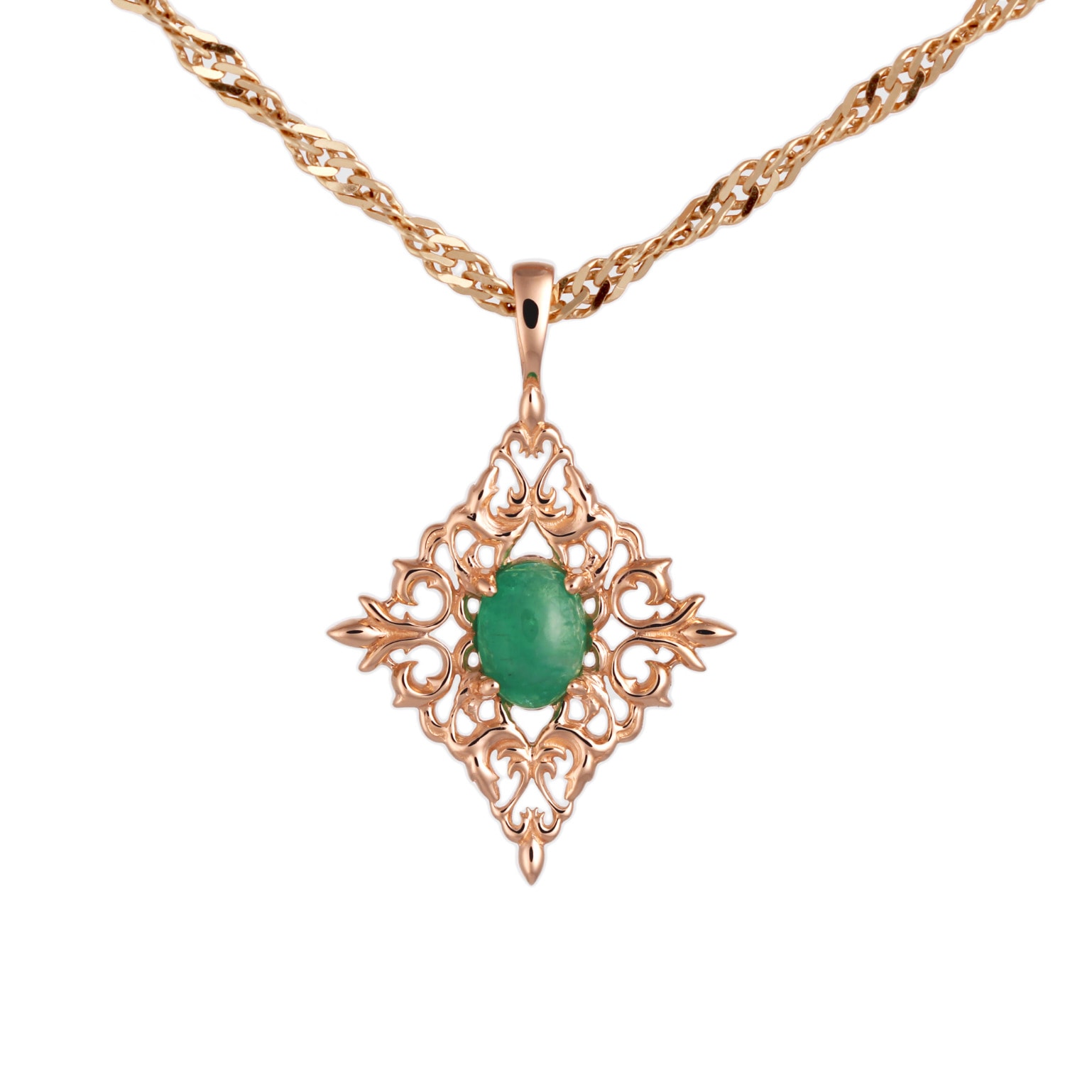 Women’s Gold / Green / Yellow Cocktail Gold Emerald Pendant In 14K Solid Gold G & D Unique Designs