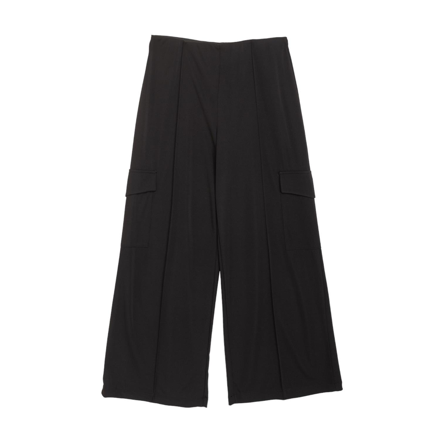 Women’s Black Long Knitted Pants With Cargo Pockets XXL Niza