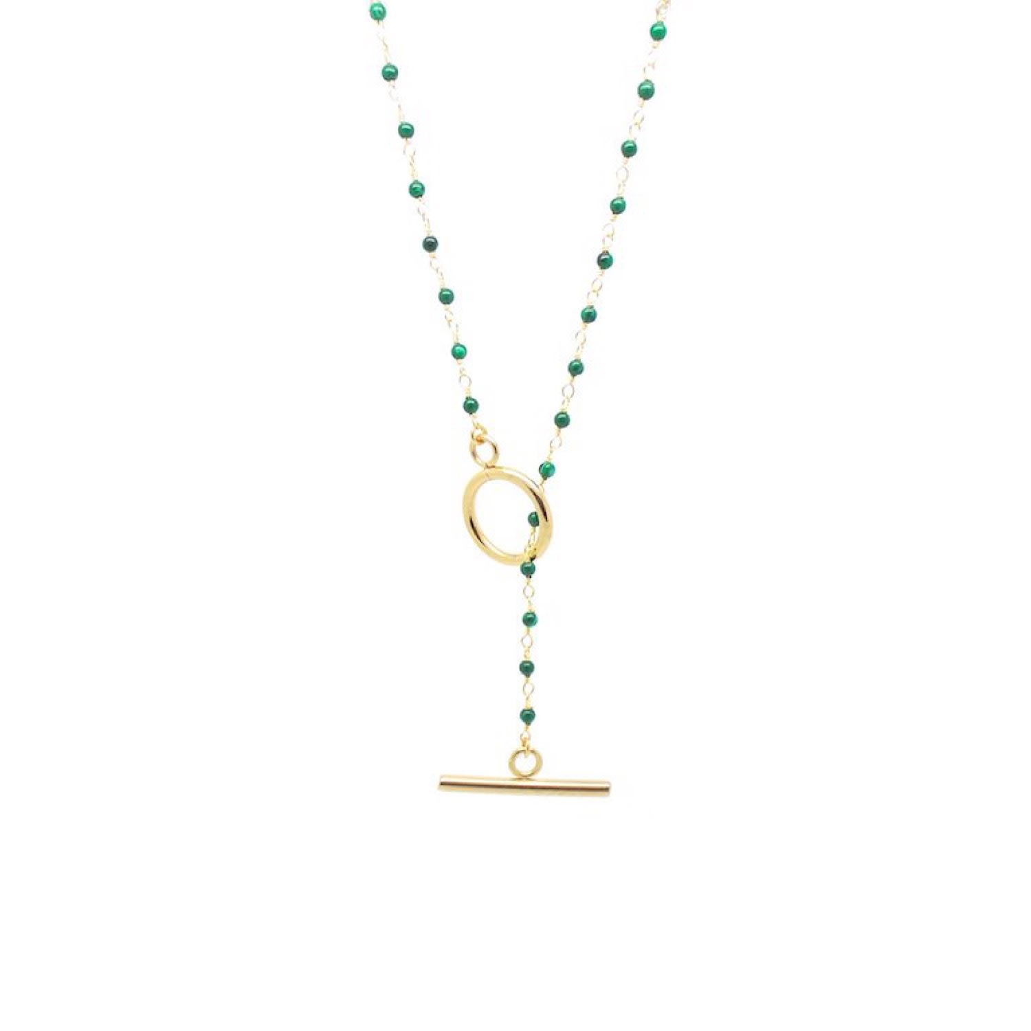 Women’s Green / Gold Penelope Malachite Lariat Necklace Salome