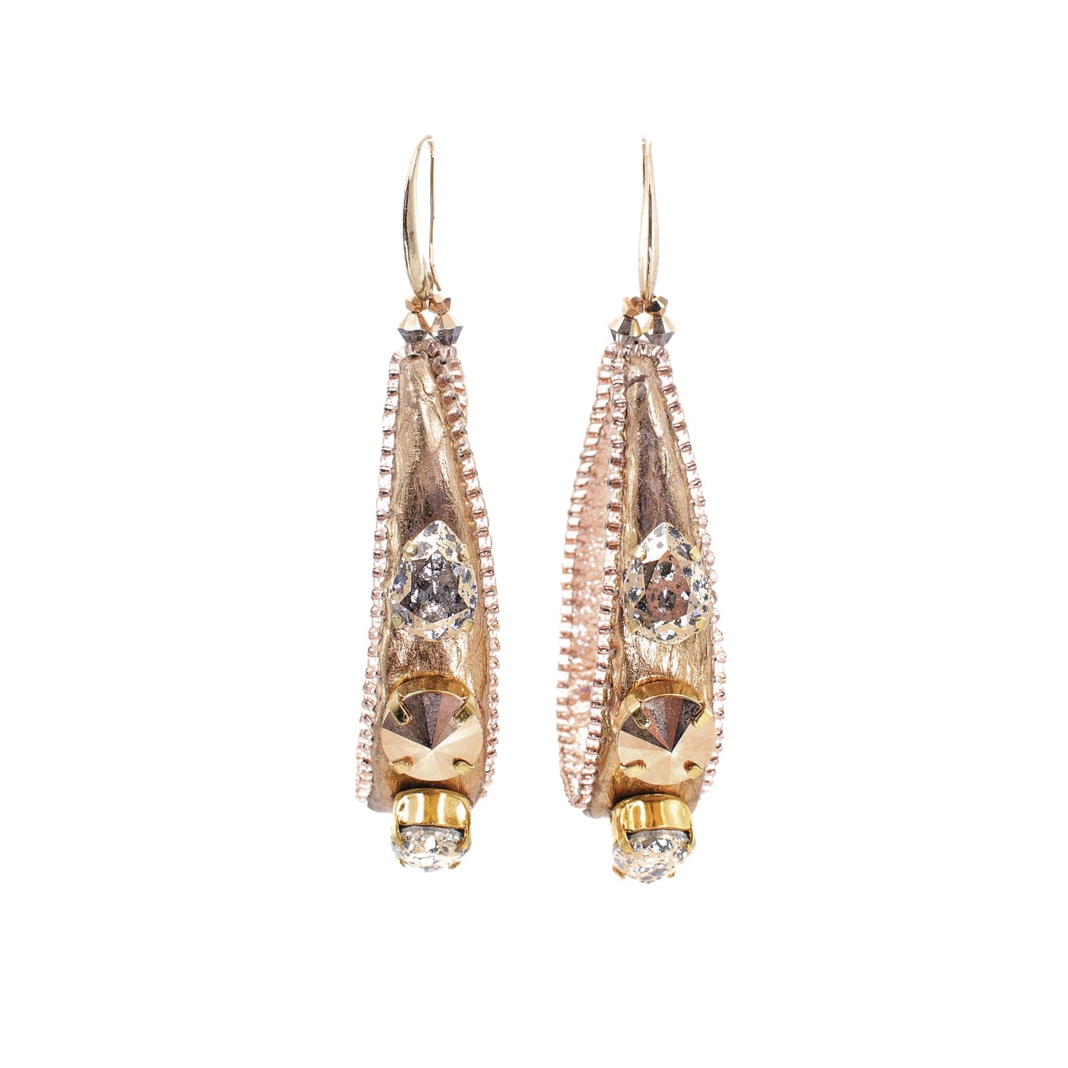 Women’s Bella Crystal Rose Gold Large Earrings Elevée Jewels