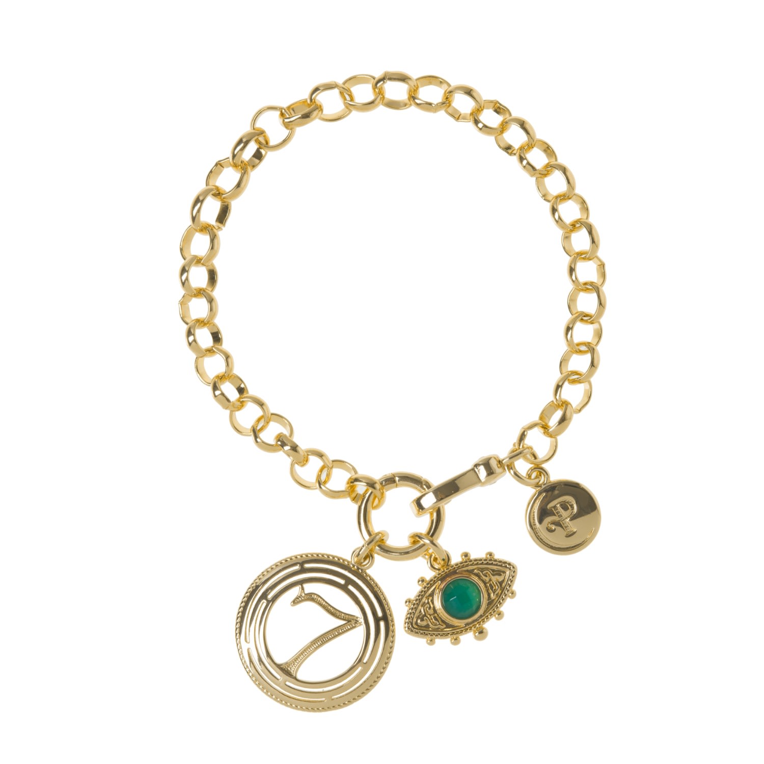 Women’s Gold / Green Gold Belcher Free Spirit Bracelet Patroula Jewellery