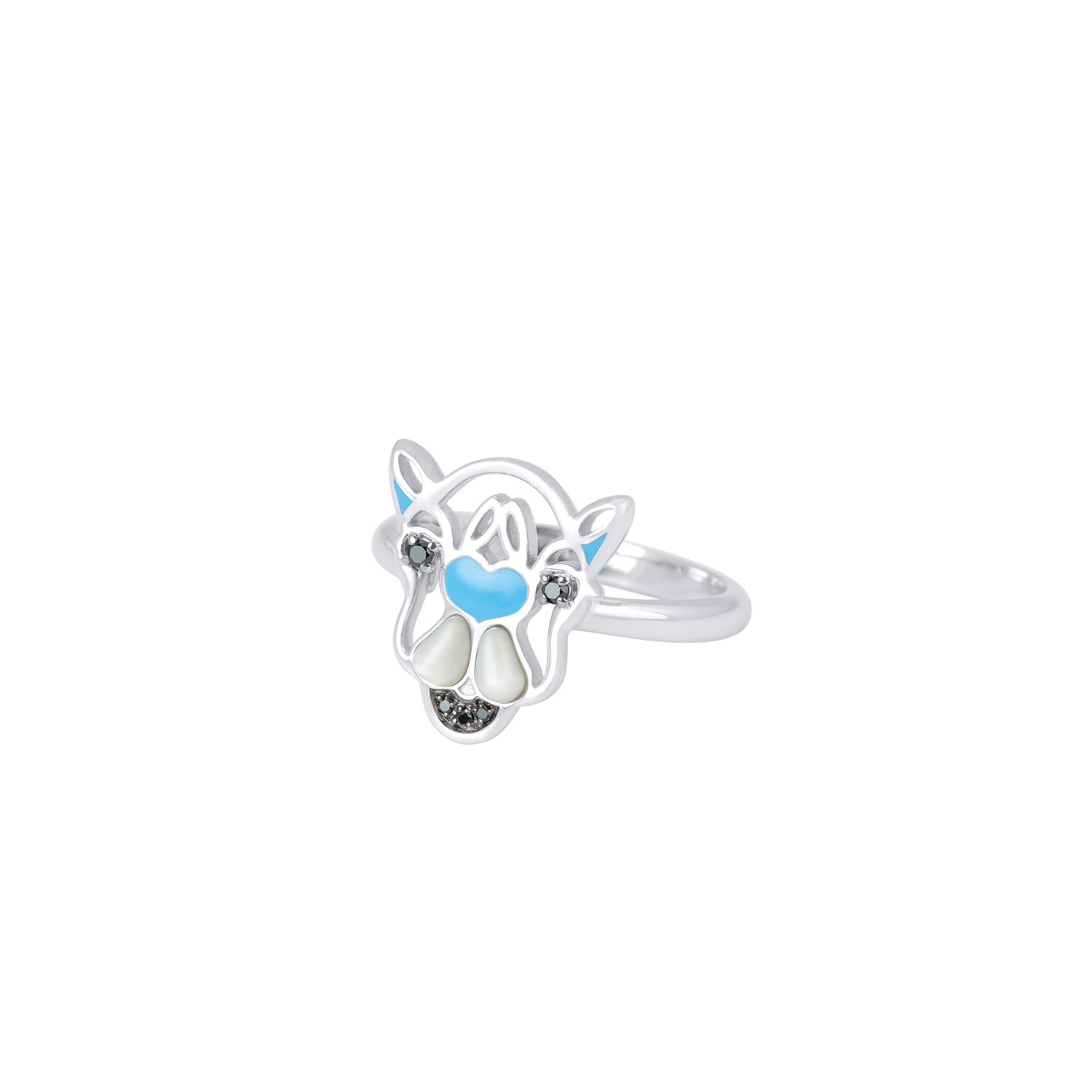 Men’s Intisars Cammello Baby Boy Light Blue Enamel Ring