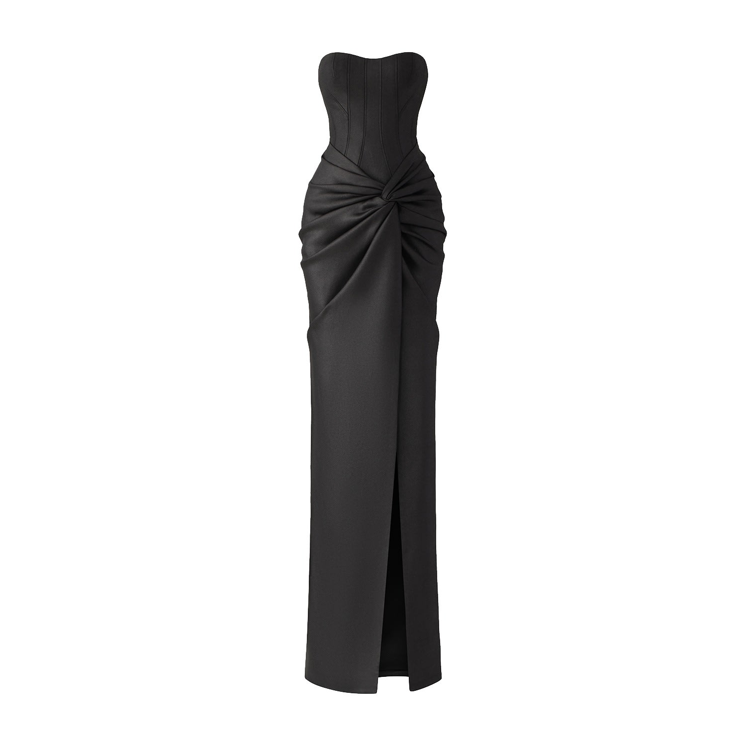 Women’s Black Strapless Knotted Bodycon Maxi Dress Small Tracy Studio