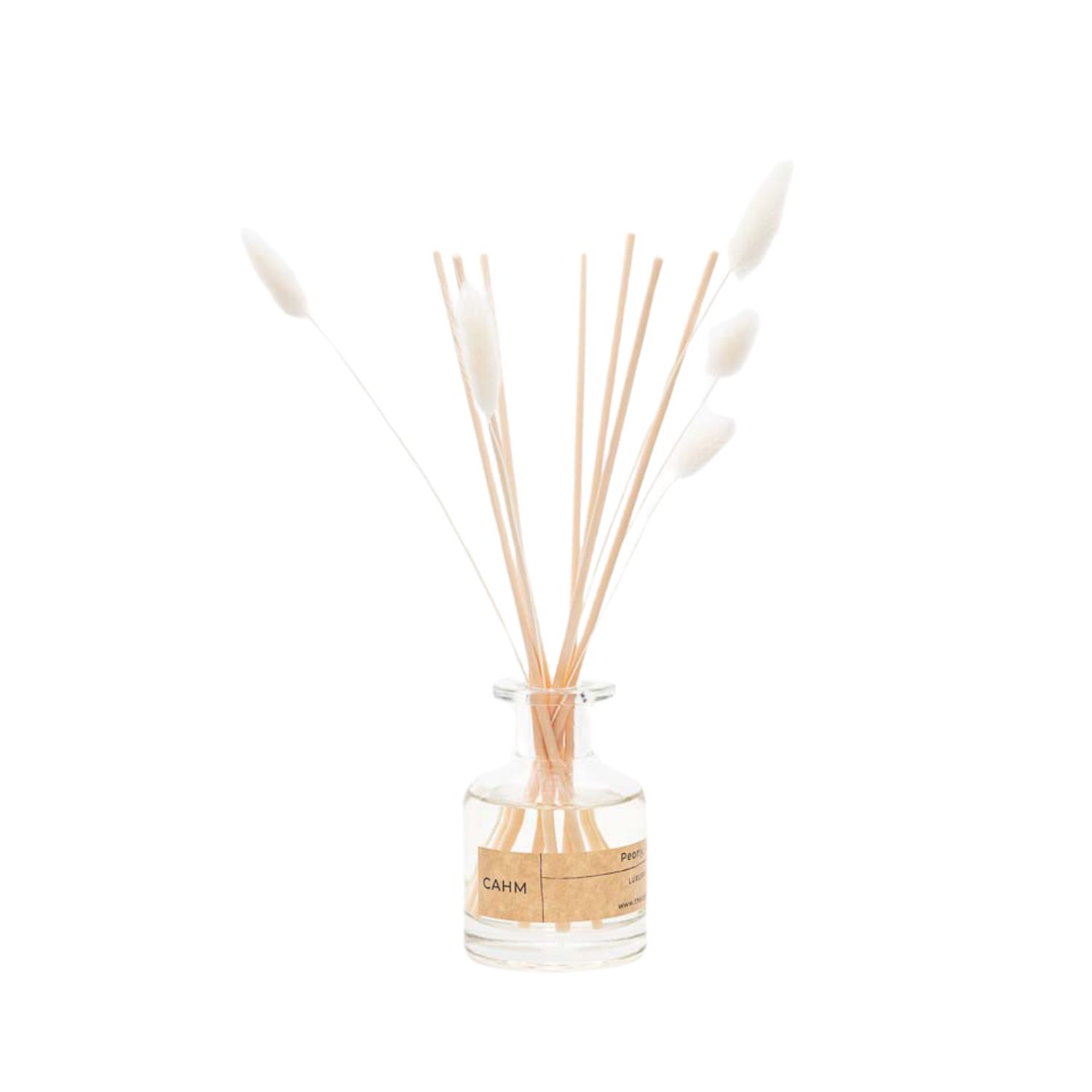 Neutrals / White Peony, Rose & Oud Luxury Reed Diffuser - Clear Cahm