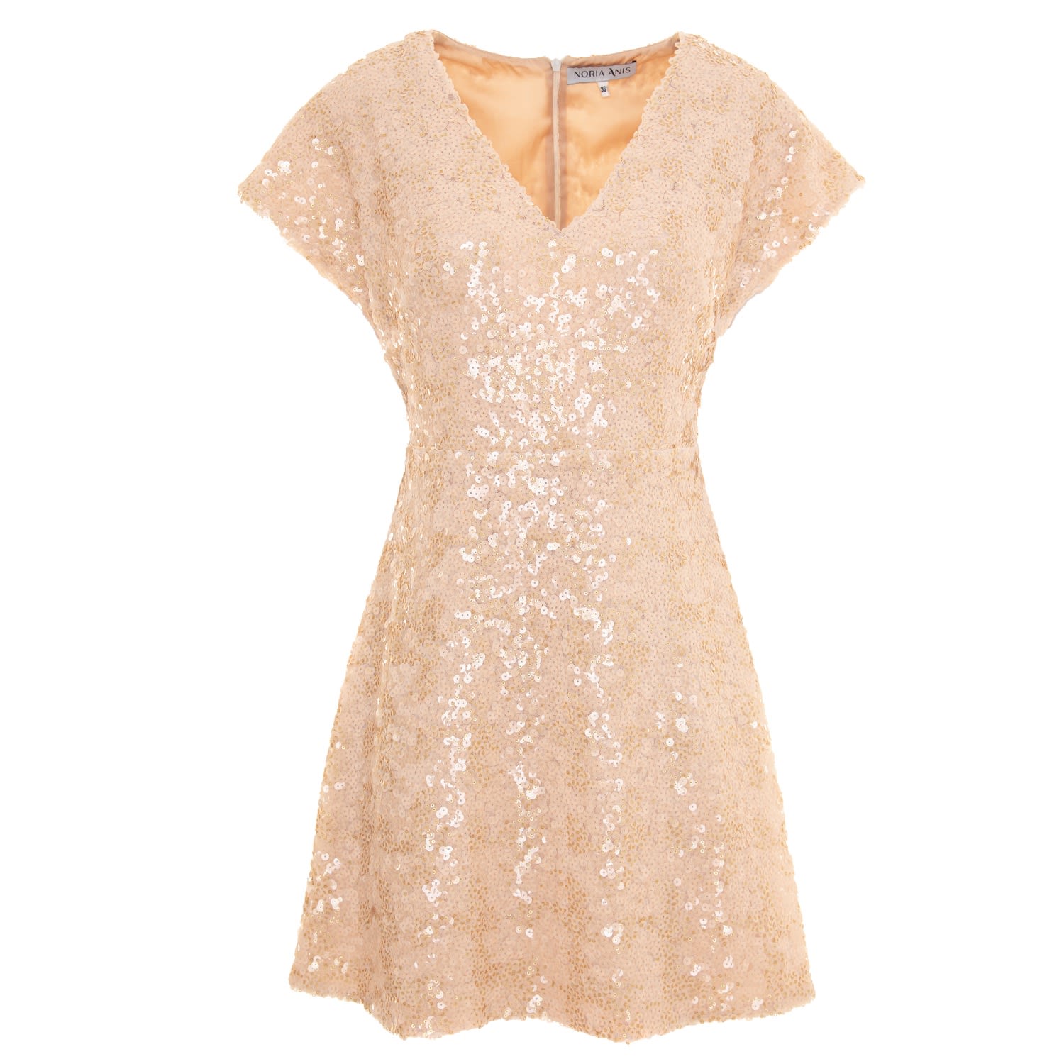 Noria Anis Women S Gold Neutrals Pink Etoile Mini Sequin Dress In Nude In Gold Pink ModeSens