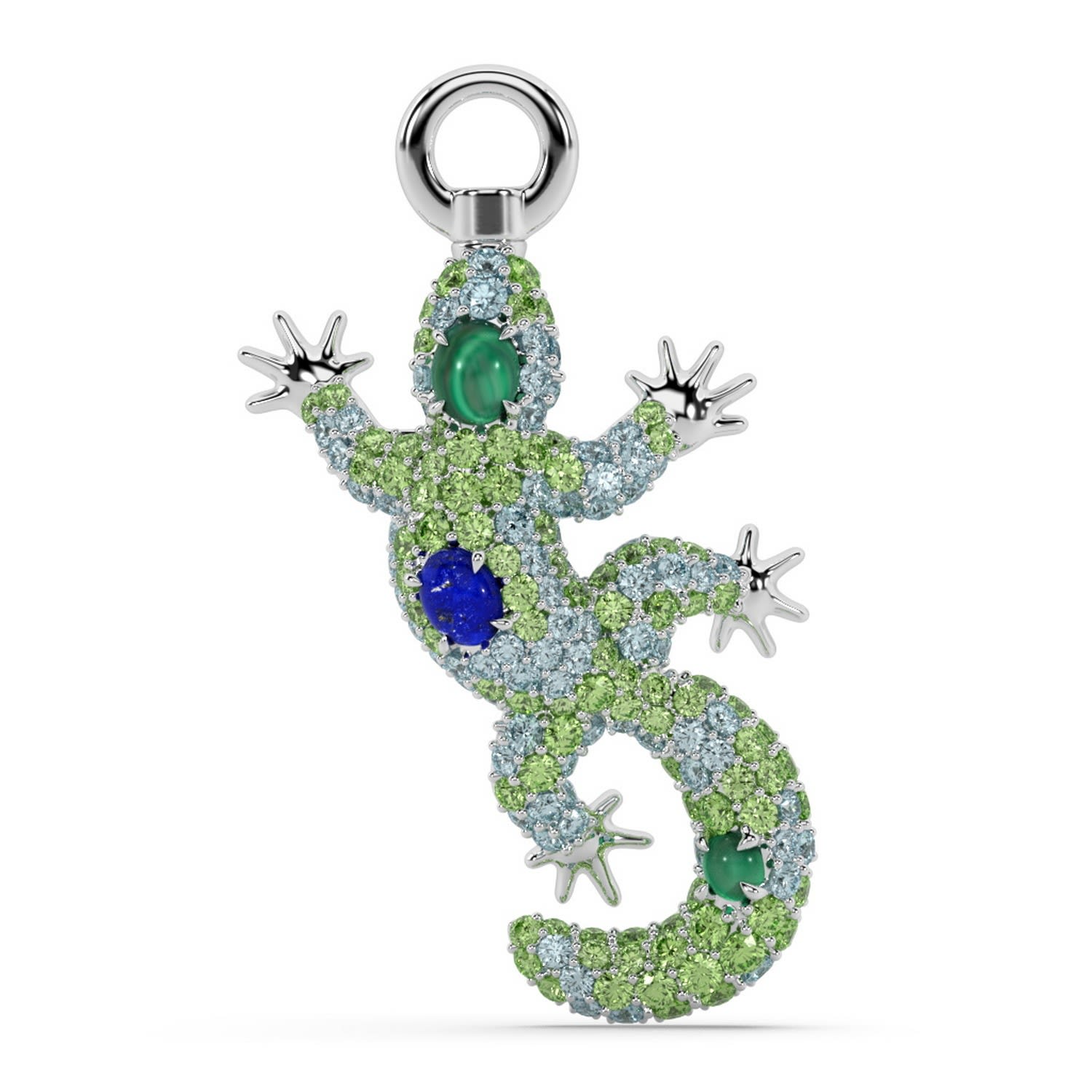 Women’s Silver The Echo Gecko Charm - Lizard Charm Oni Fine Jewelry