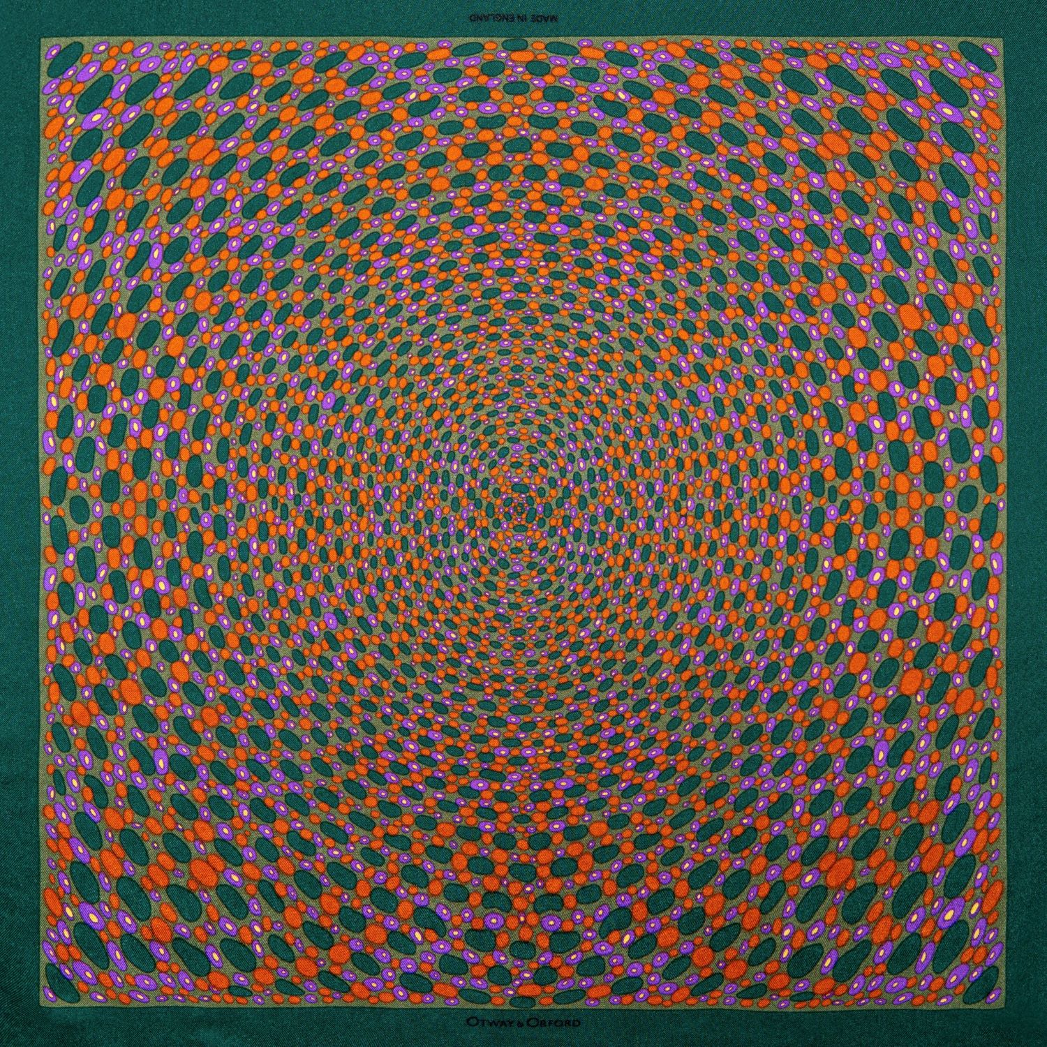Men’s Green / Pink / Purple ’Infinity’ Spotted Silk Pocket Square In Green, Orange & Purple. Full-Size. Otway & Orford