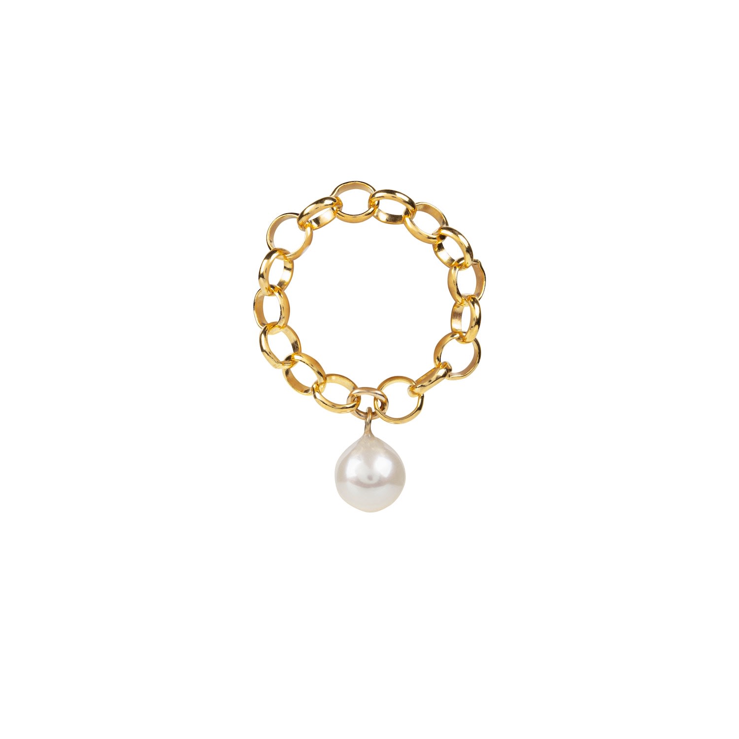 Women’s Aelia Pearl Chain Ring - Gold Ora Pearls