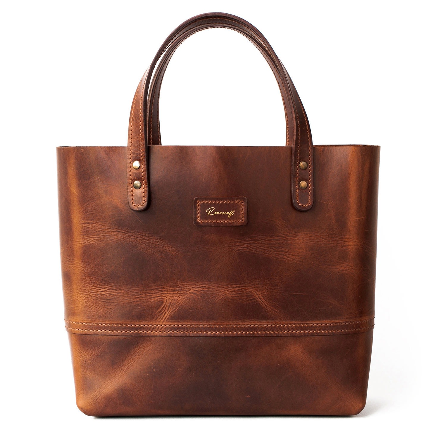 Women’s Leather Tote Bag - Brown One Size Roarcraft