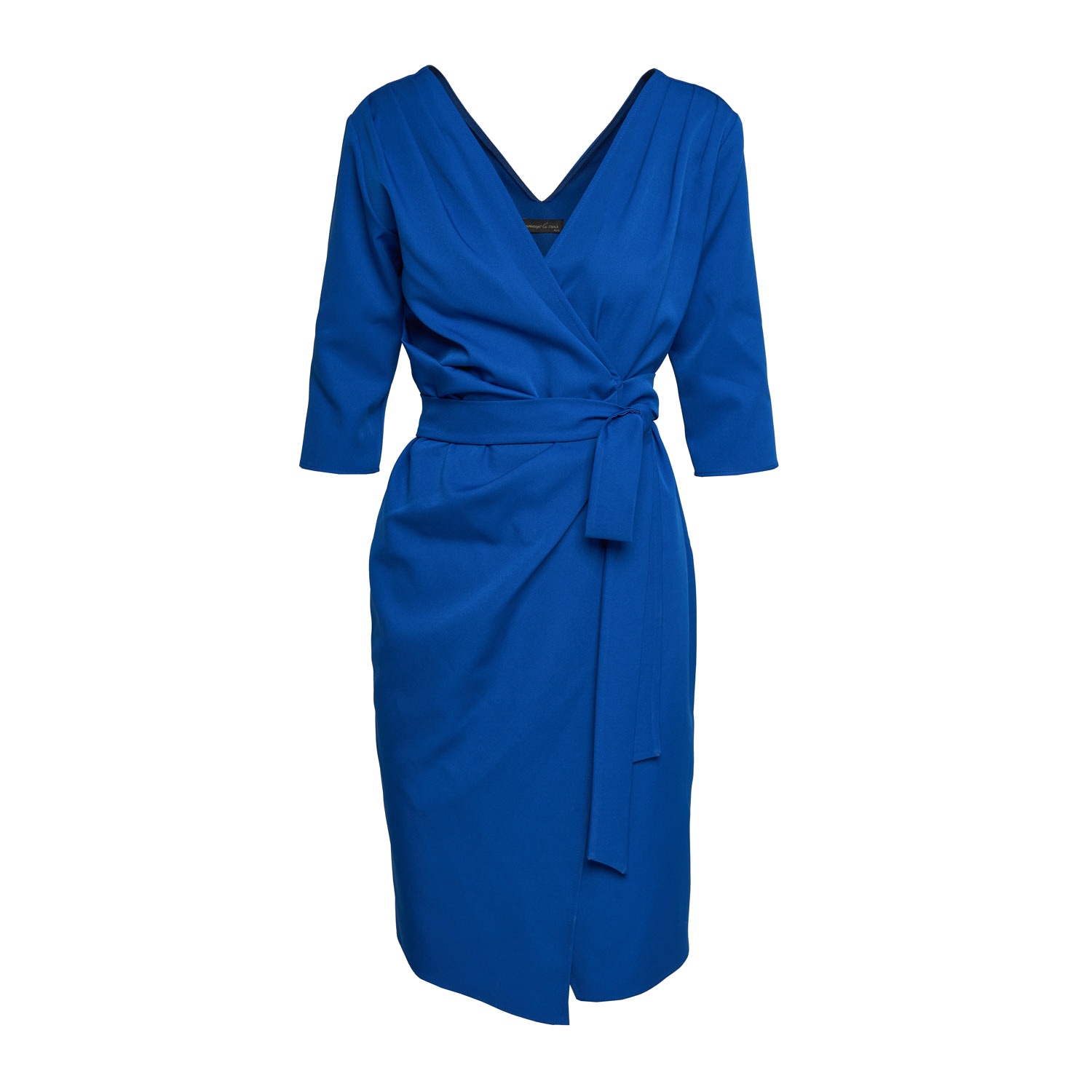 Women’s Blue Wrap Three Quarter Length Sleeve Dress Xs/S Concept a Trois