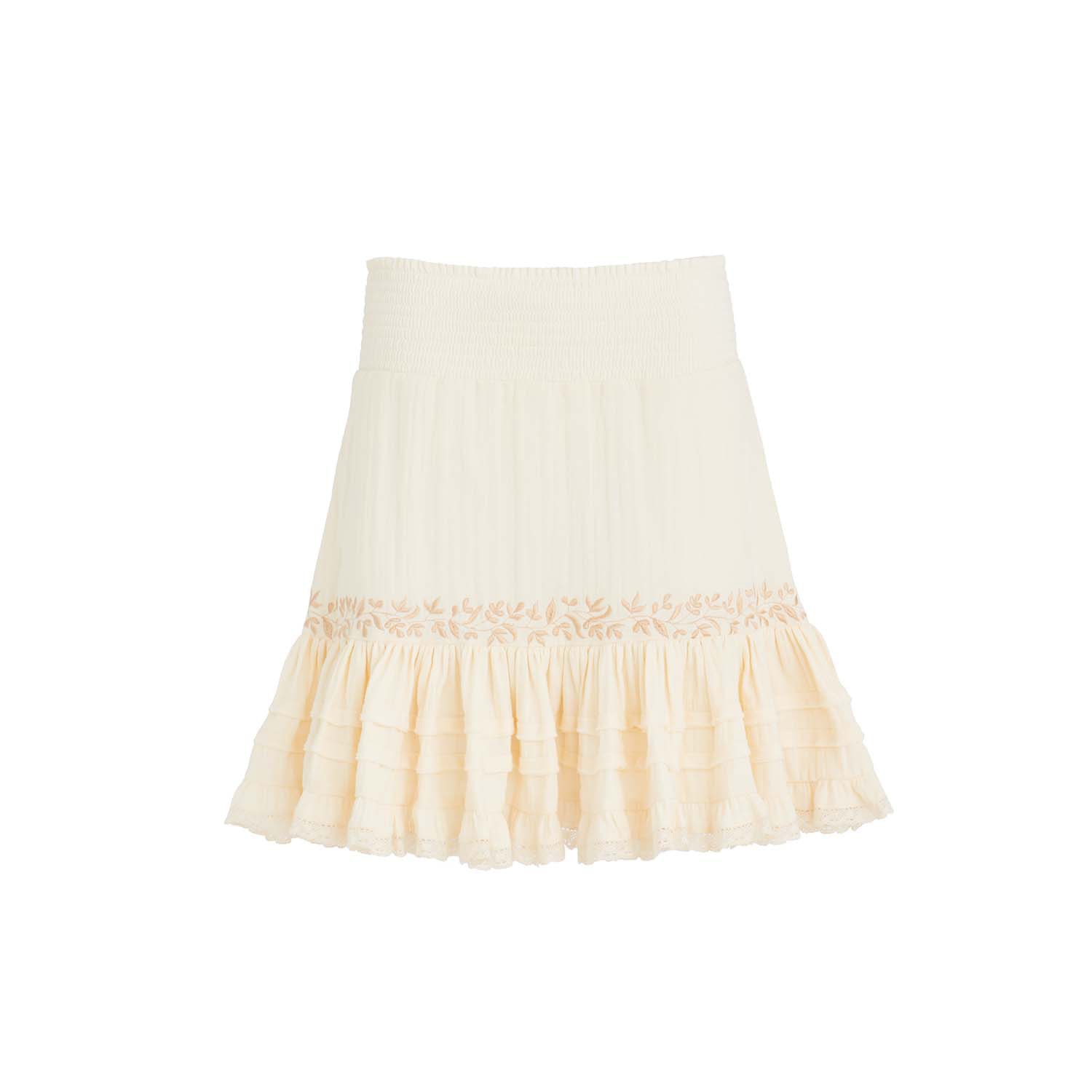 Women’s White Amie Skirt - Organic Cotton Medium Secret Mission