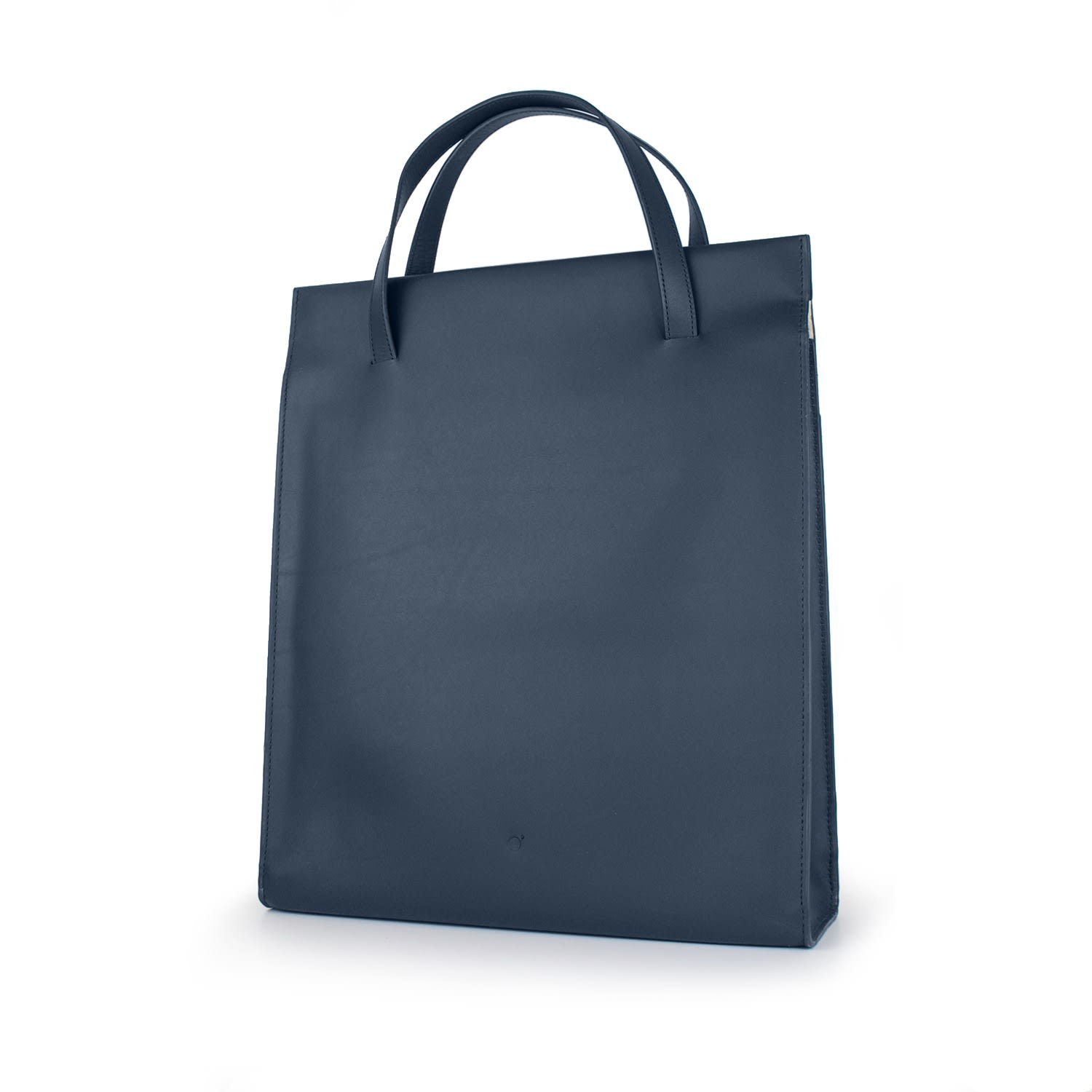 Men’s Handmade Adjustable Leather Tote Bag - Navy Blue Godi.