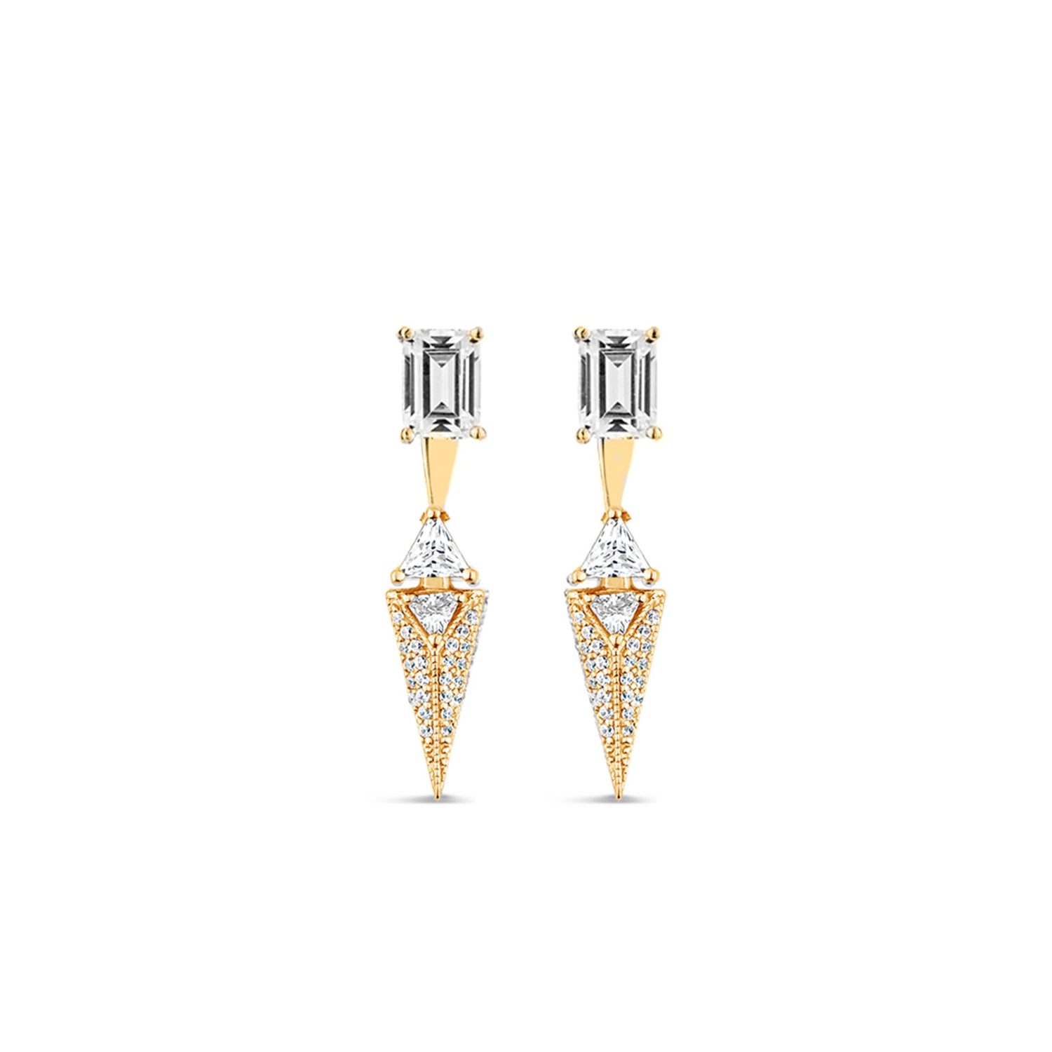 Women’s Urge Earring With Man Made White Diamonds In Gold Sally Skoufis