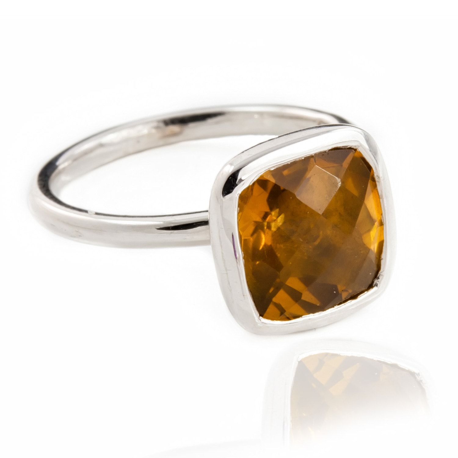 Women’s Silver / Yellow / Orange Desert Sunset Quartz Ring In Sterling Silver The Jewellery Store London