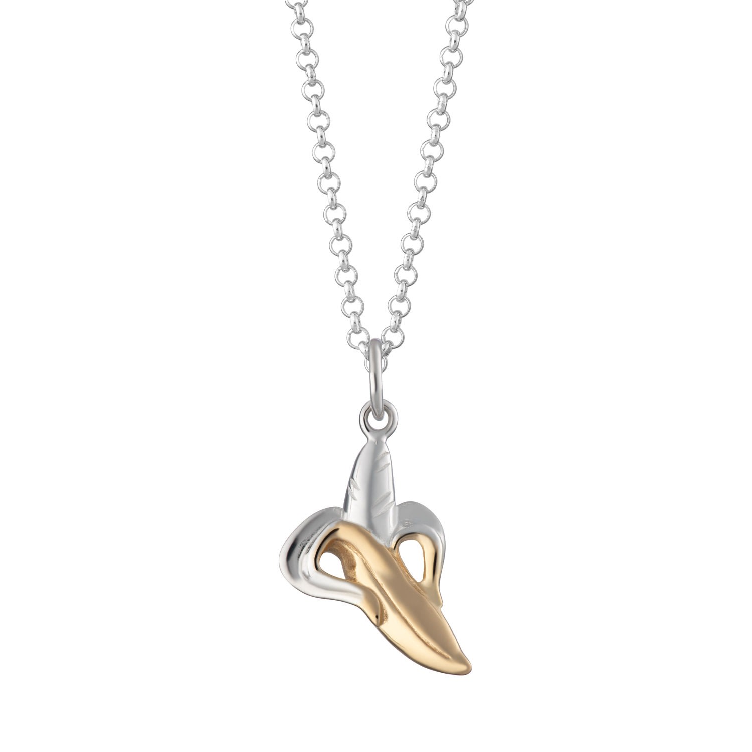 Women’s Gold / Silver Sterling Silver Banana Necklace Lily Charmed