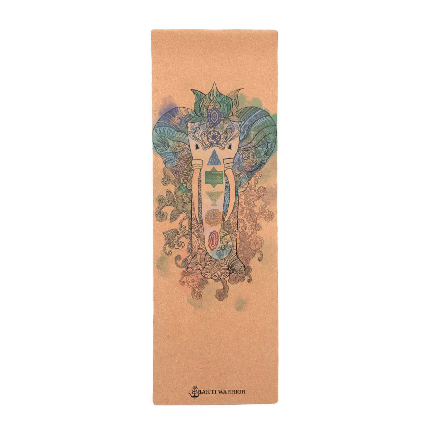 Women’s Brown Cork Yoga Mat - Samskara One Size Shakti Warrior