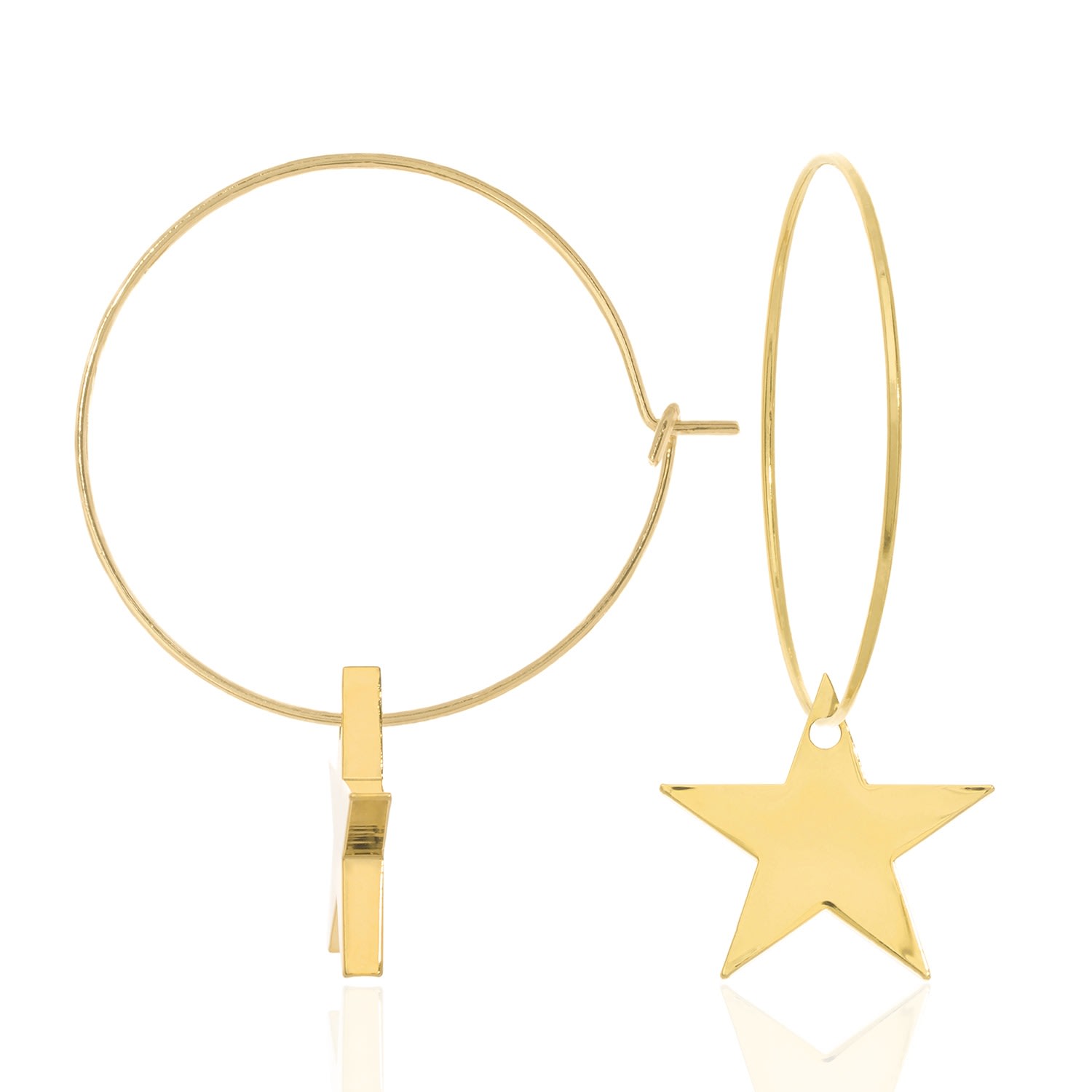 Women’s Gold Solid Star Hoops C. j.m