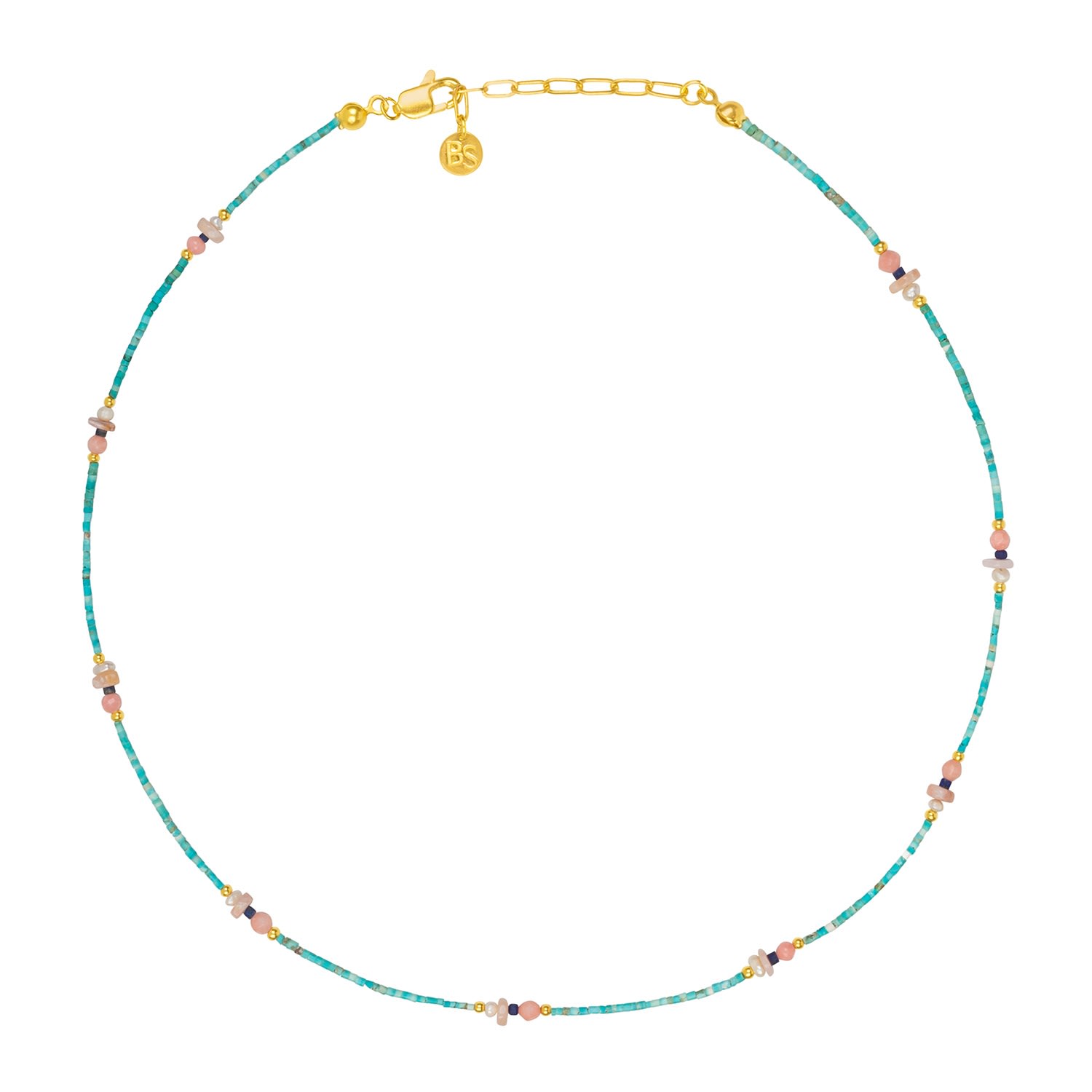 Women’s Gold / Blue / Pink Serenade Underwater Necklace Bonjouk Studio